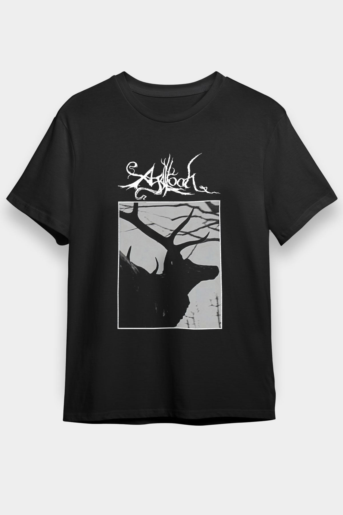 Agalloch Baskılı Unisex Siyah Tişört - Tshirt