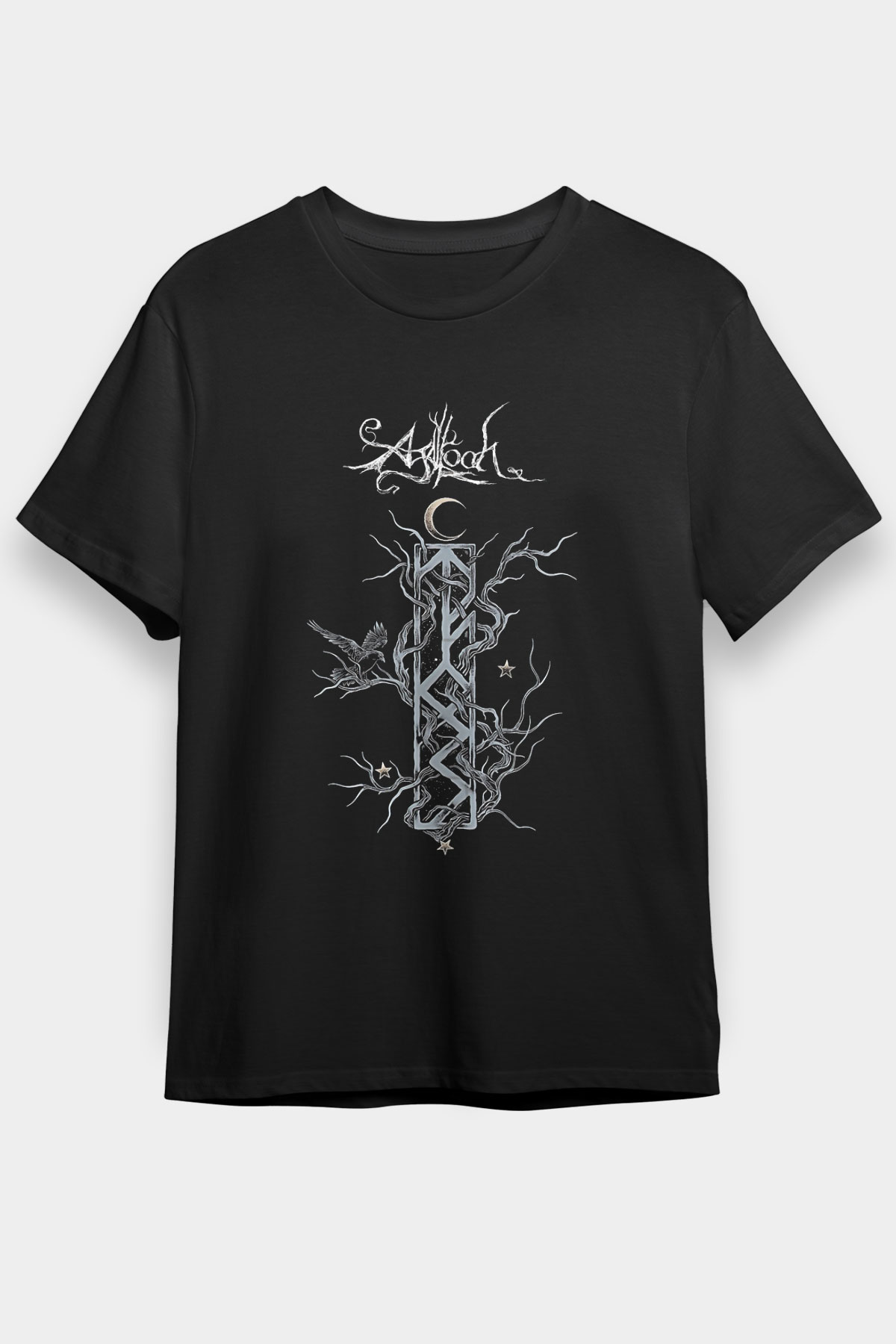 Agalloch Baskılı Unisex Siyah Tişört - Tshirt