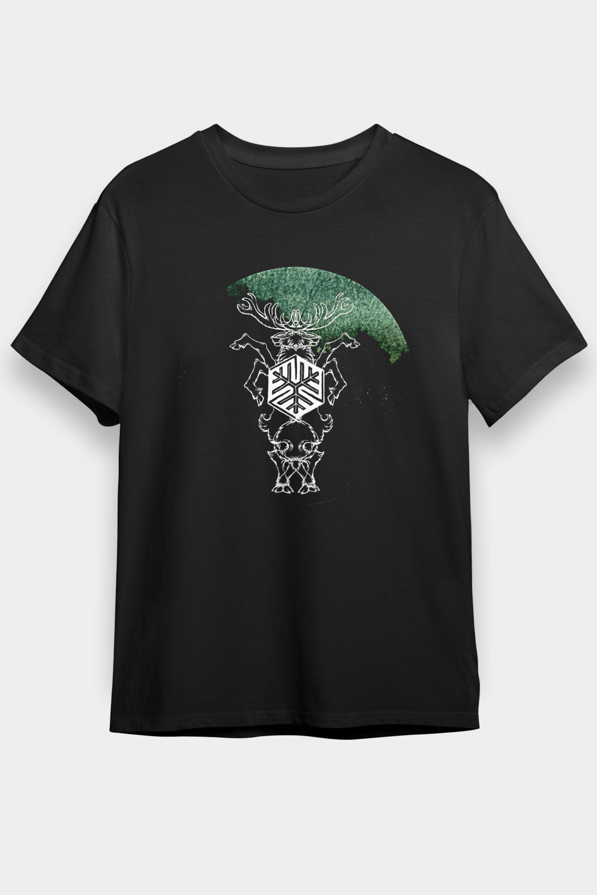 Agalloch Baskılı Unisex Siyah Tişört - Tshirt