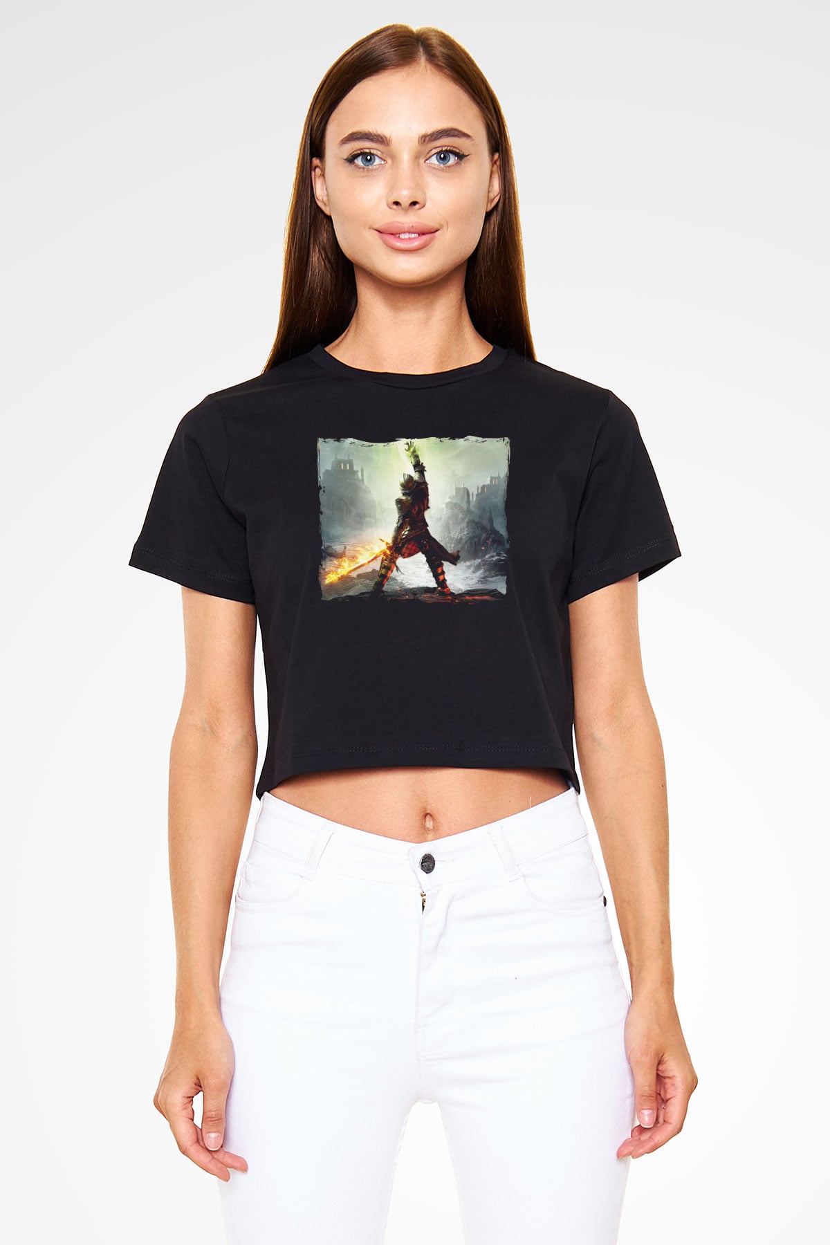 Age Of Empires Siyah  Crop Top Tişört