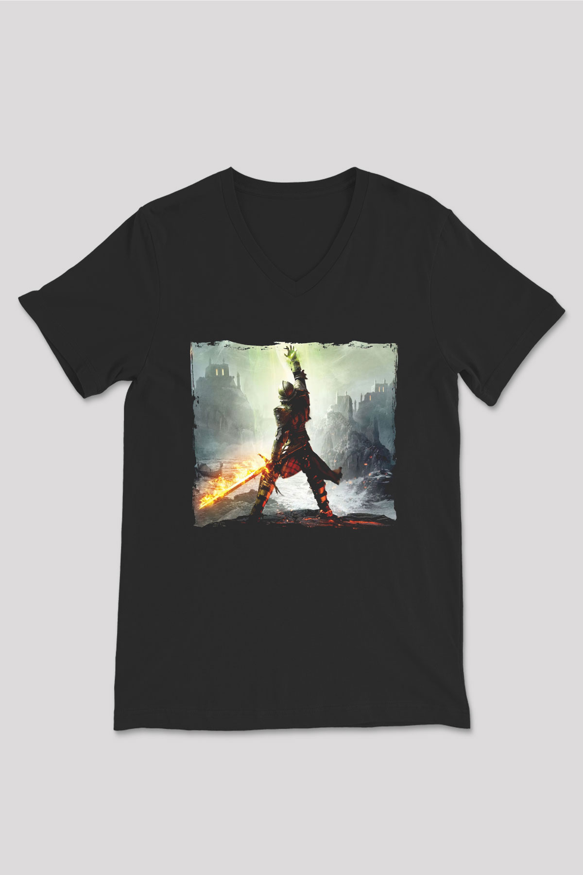 Age Of Empires Siyah Unisex V Yaka Tişört