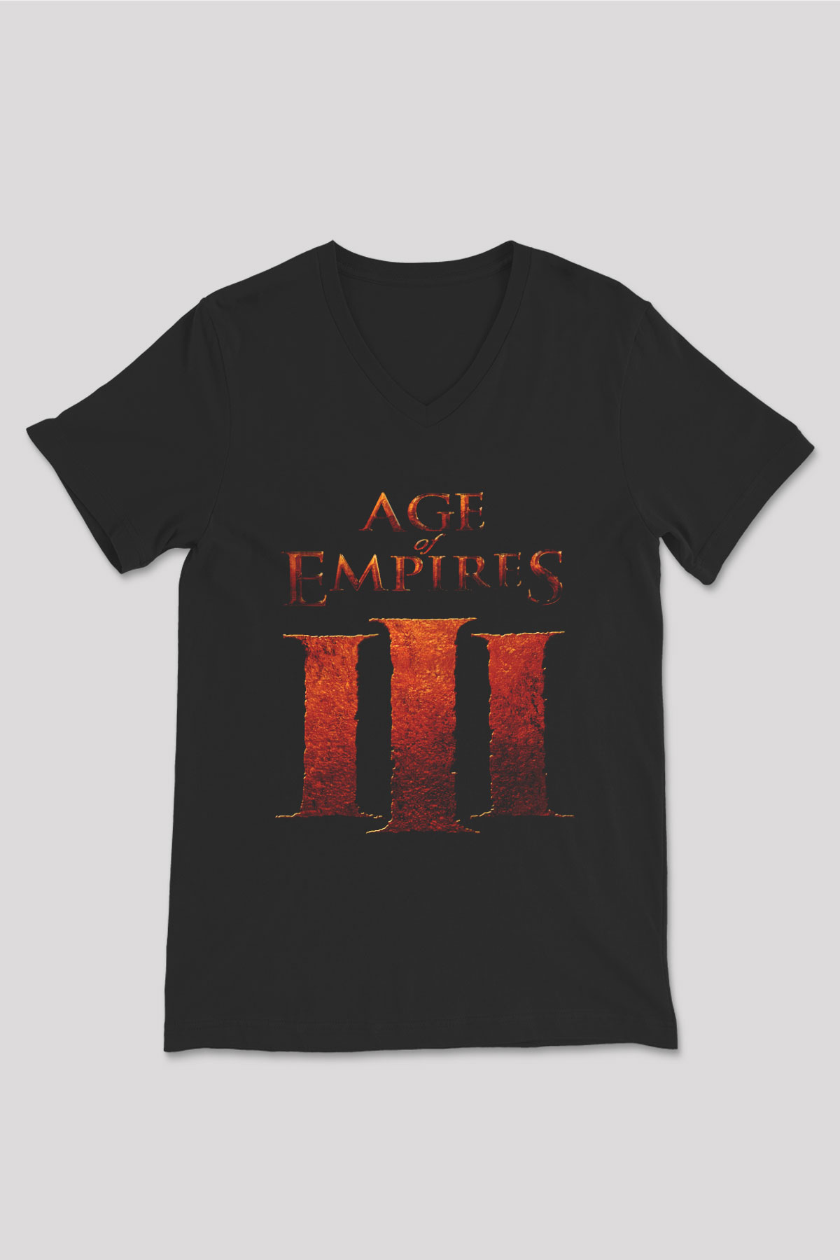 Age Of Empires Siyah Unisex V Yaka Tişört T-Shirt