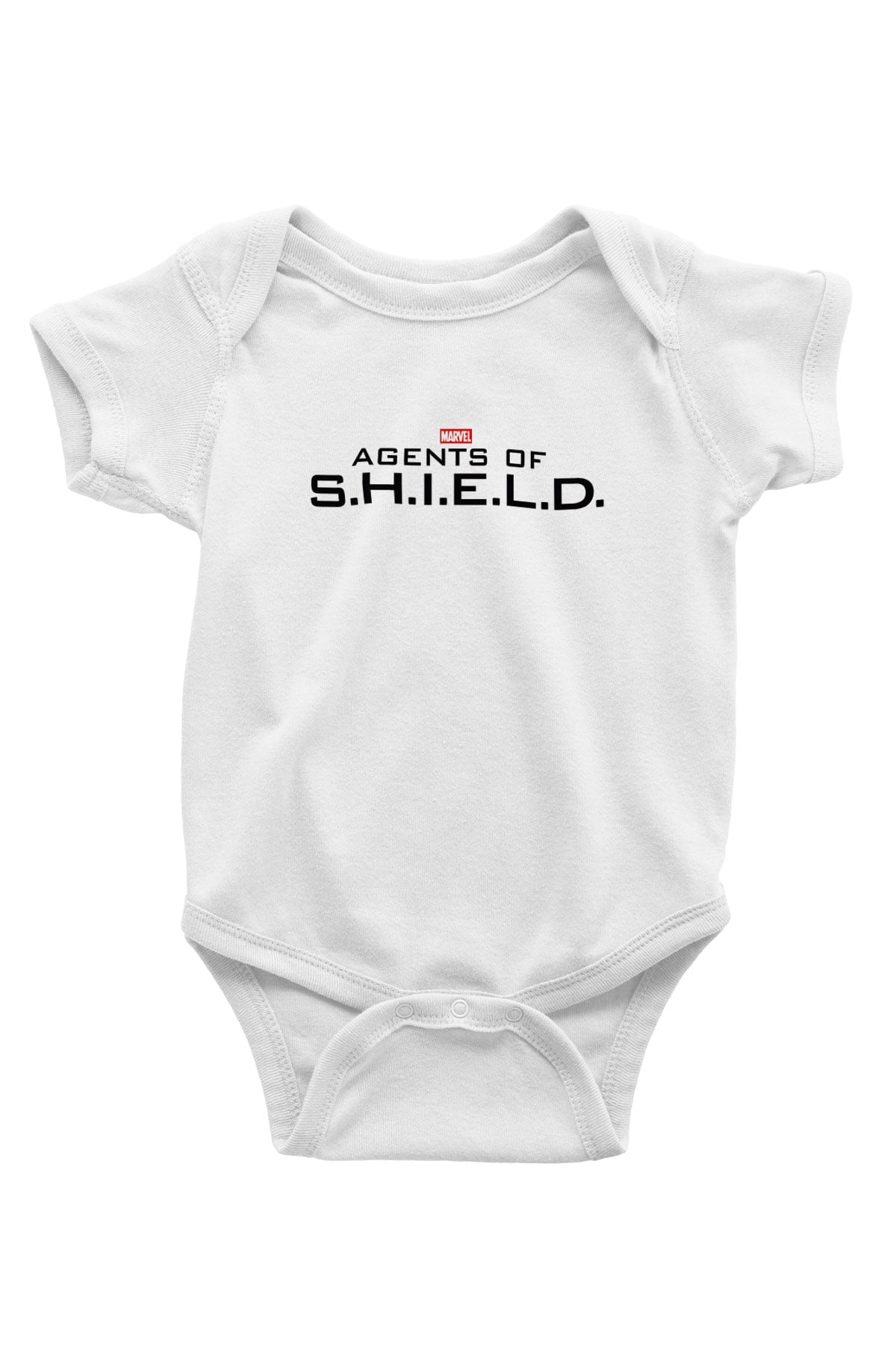 Agents of S.H.I.E.L.D. Baskılı Beyaz Unisex Bebek Body - Zıbın