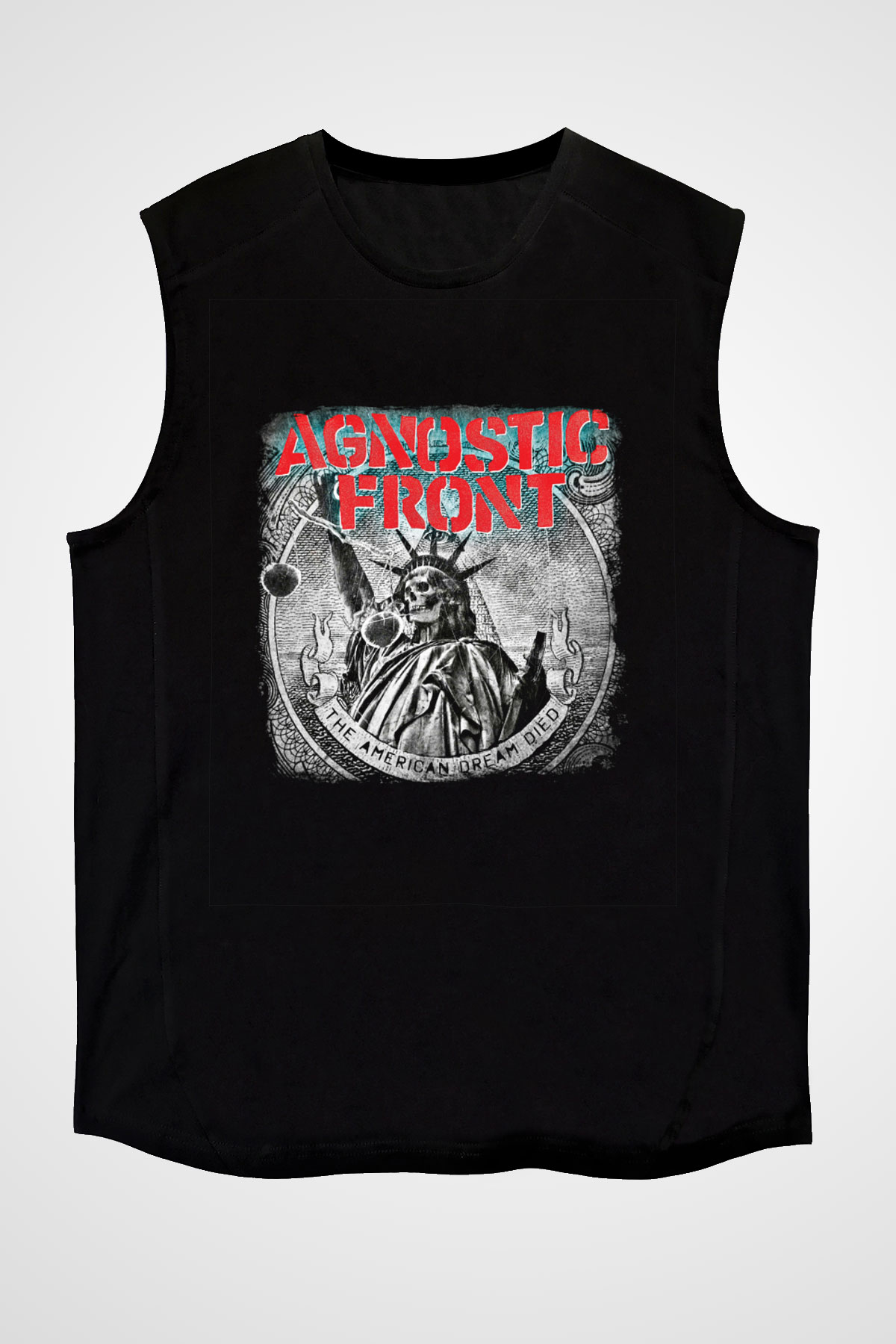 Agnostic Front Baskılı Unisex Siyah Kolsuz Tişört