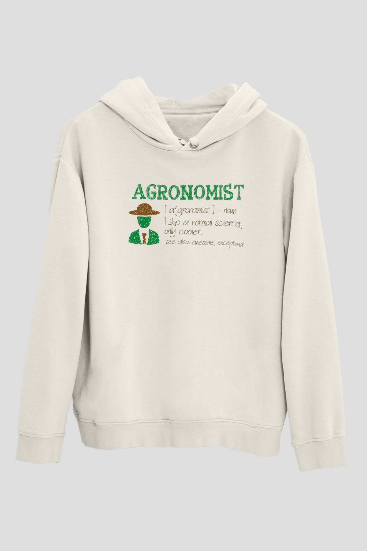 Agronomist Beyaz Unisex Kapüşonlu Sweatshirt