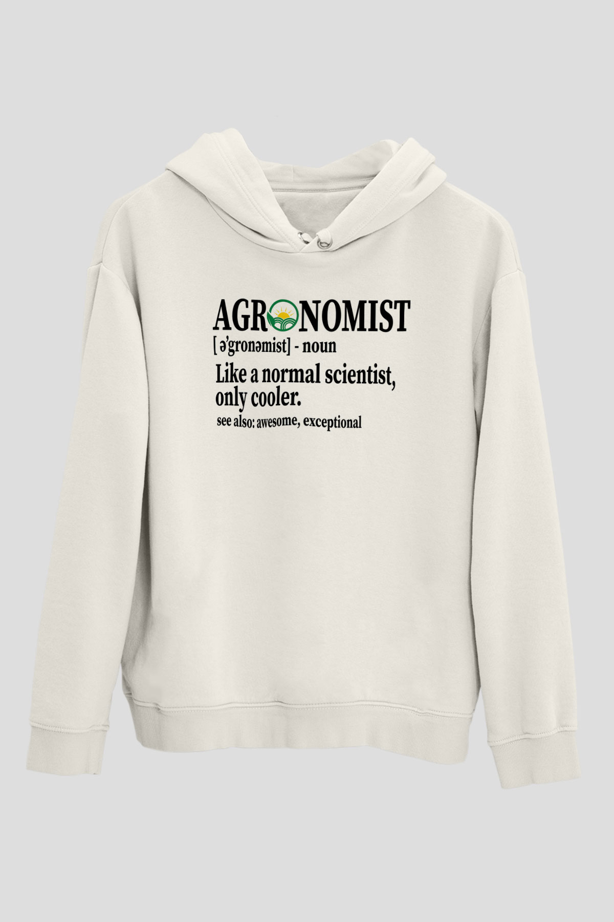 Agronomist Beyaz Unisex Kapüşonlu Sweatshirt