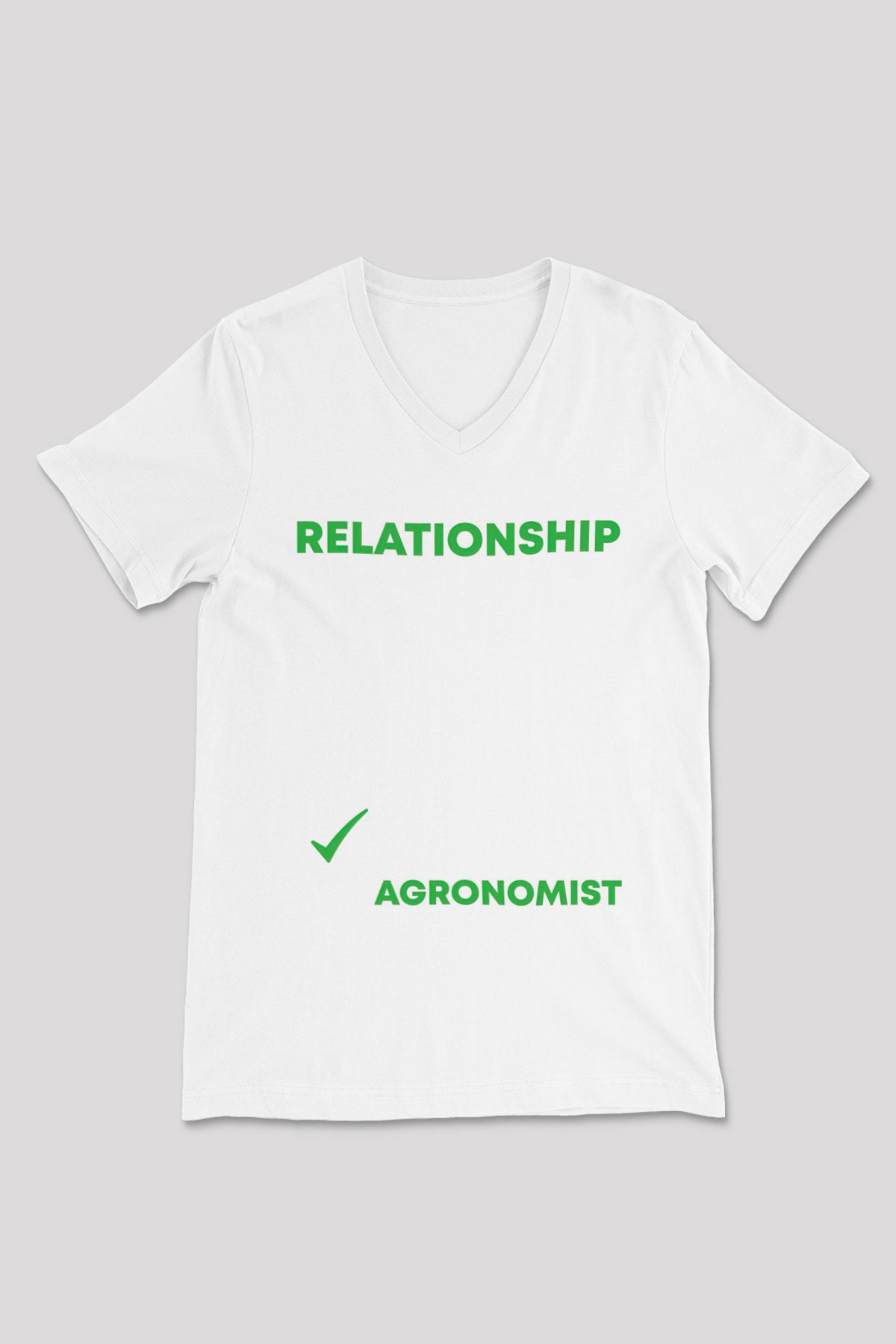Agronomist Beyaz Unisex V Yaka Tişört