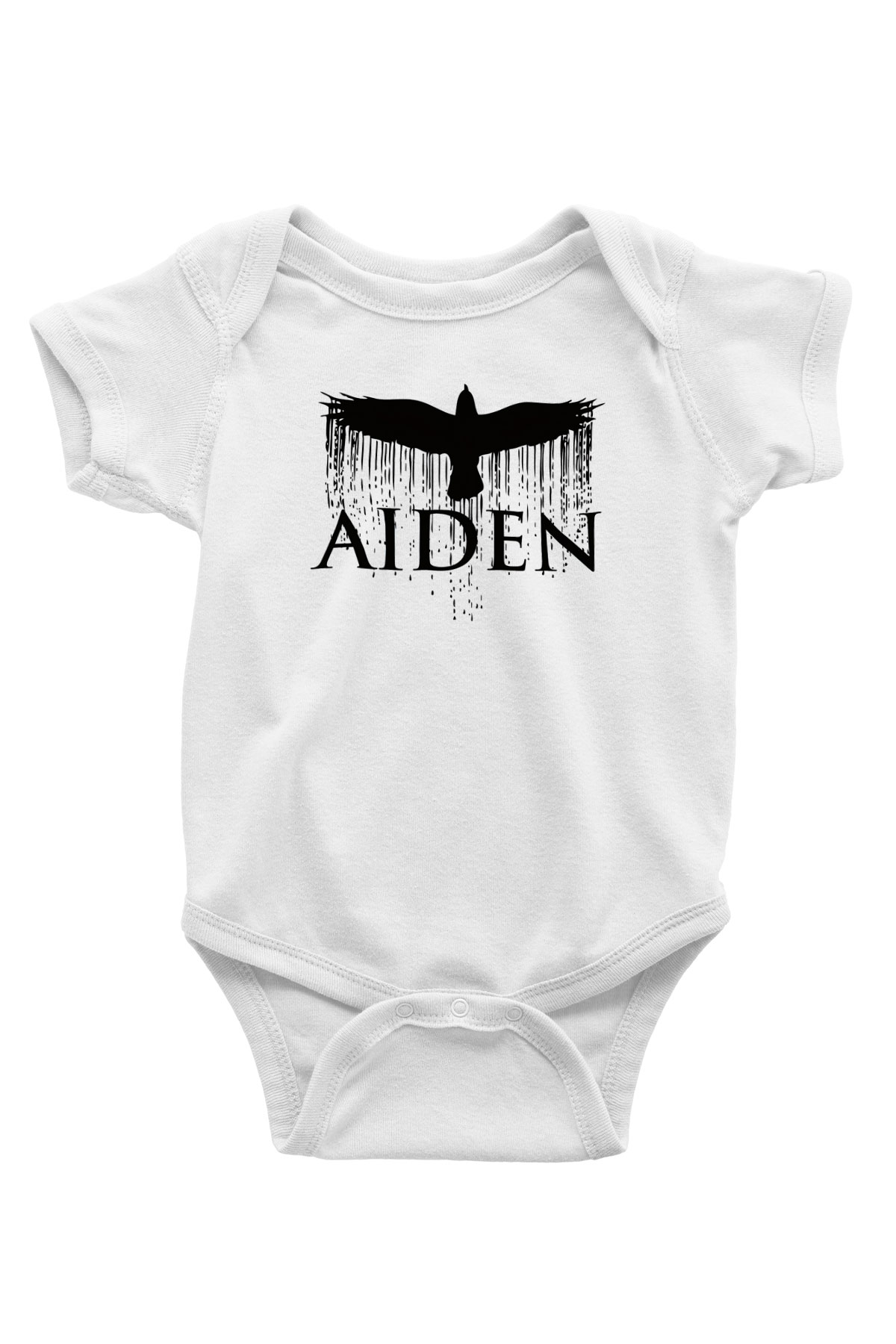 Aiden Baskılı Beyaz Unisex Bebek Body - Zıbın