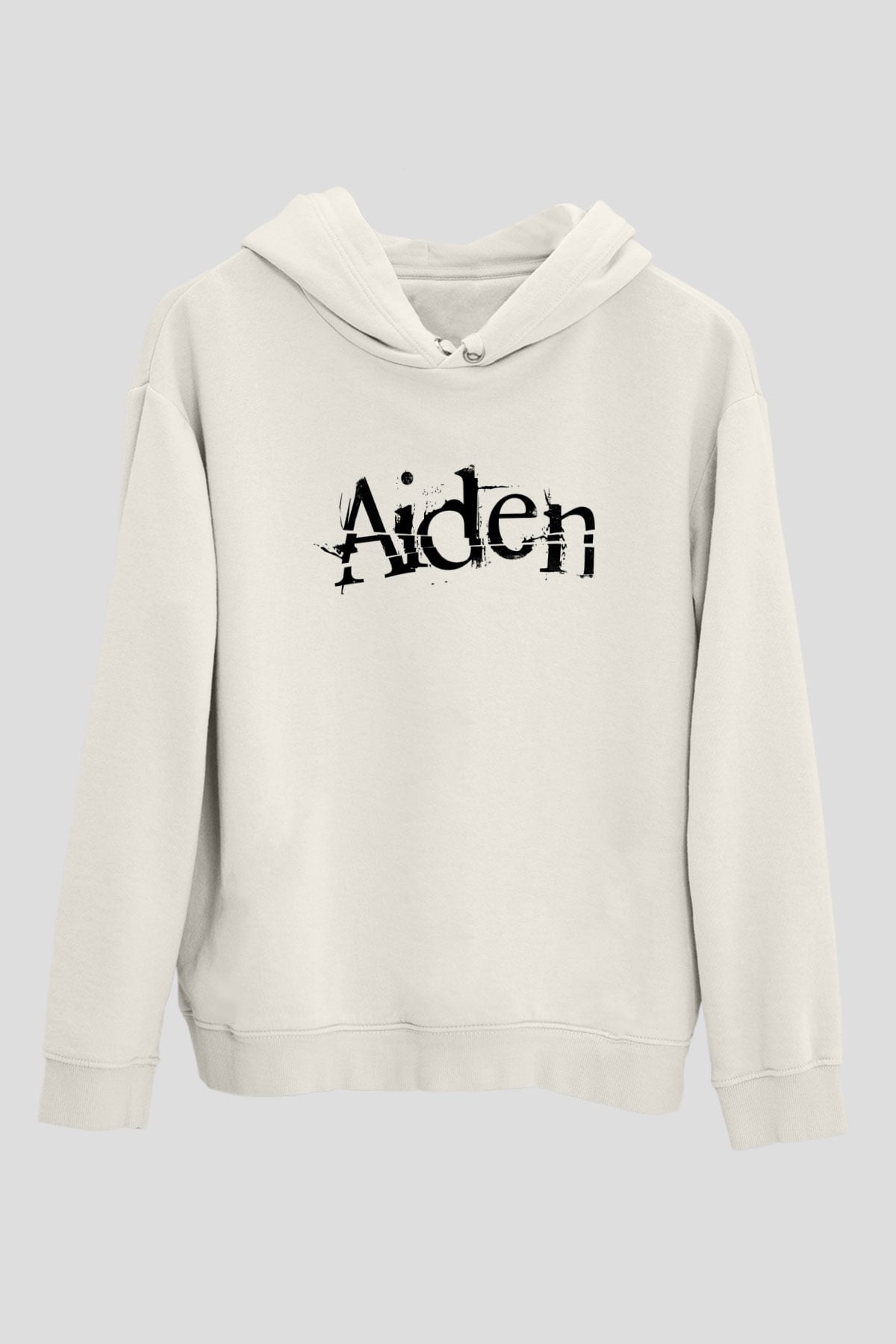 Aiden Beyaz Unisex Kapşonlu Sweatshirt