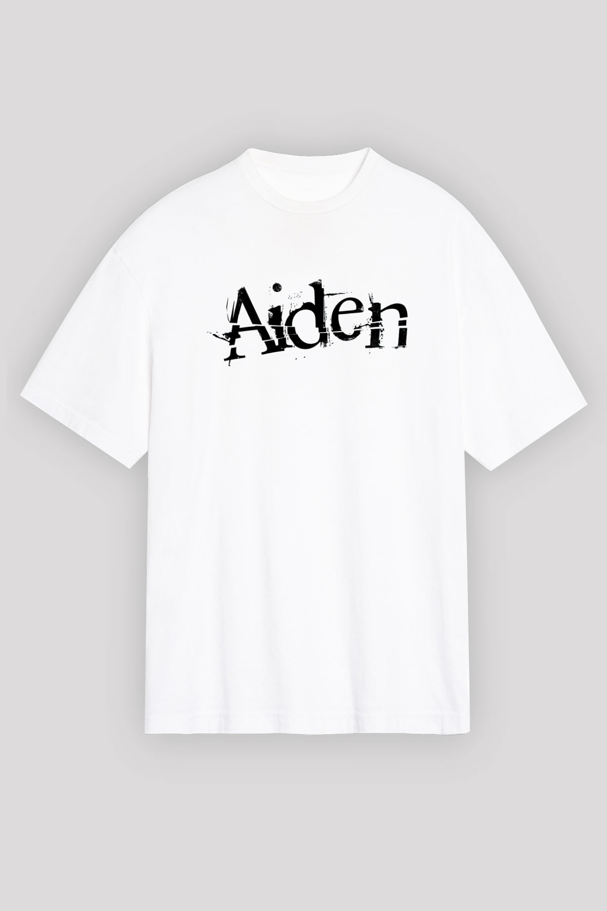 Aiden Beyaz Unisex Oversize Tişört T-Shirt