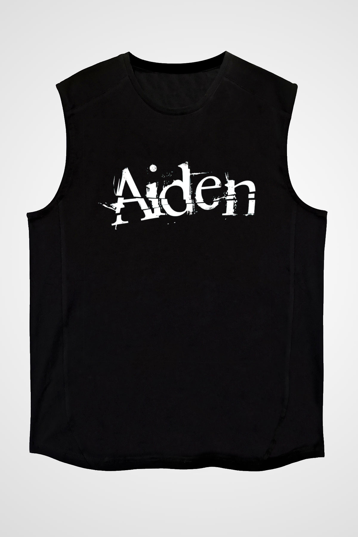 Aiden Siyah Unisex Kolsuz Tişört