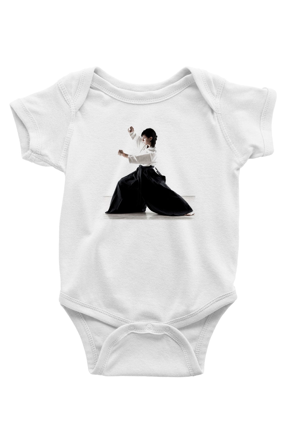 Aikido Baskılı Beyaz Unisex Bebek Body - Zıbın