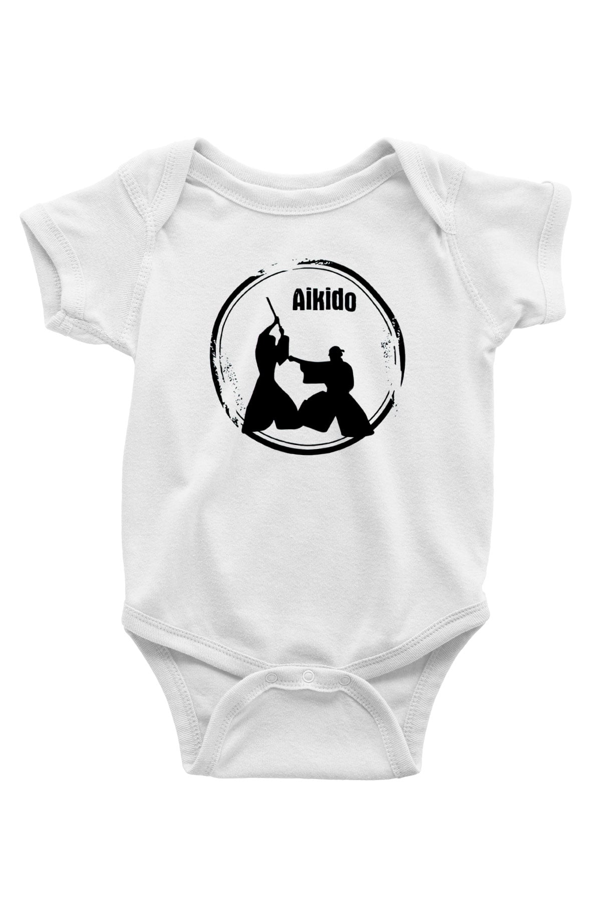 Aikido Baskılı Beyaz Unisex Bebek Body - Zıbın