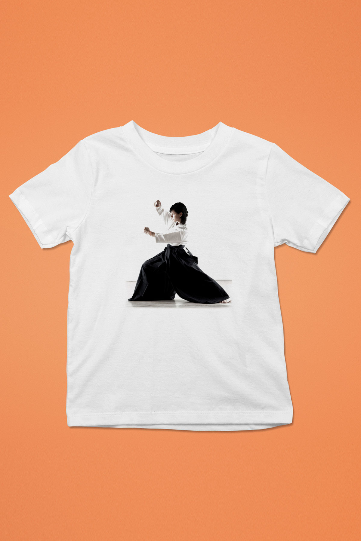Aikido Baskılı Beyaz Unisex Çocuk Tişört