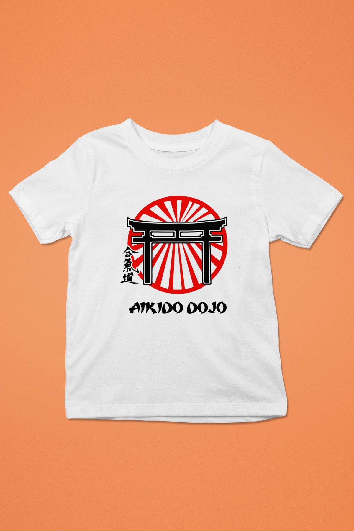 Aikido Baskılı Beyaz Unisex Çocuk Tişört