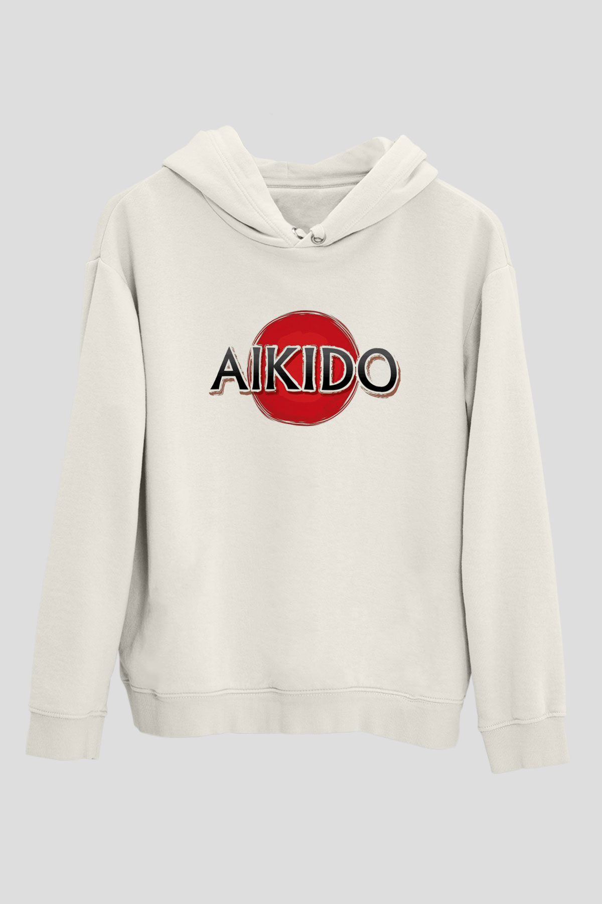Aikido Beyaz Unisex Kapüşonlu Sweatshirt