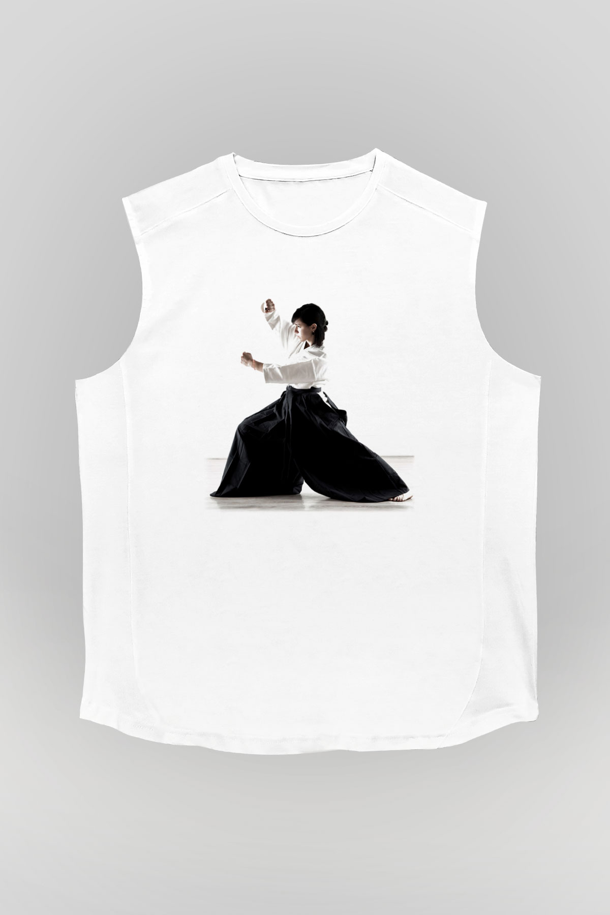 Aikido Beyaz Unisex Kolsuz Tişört