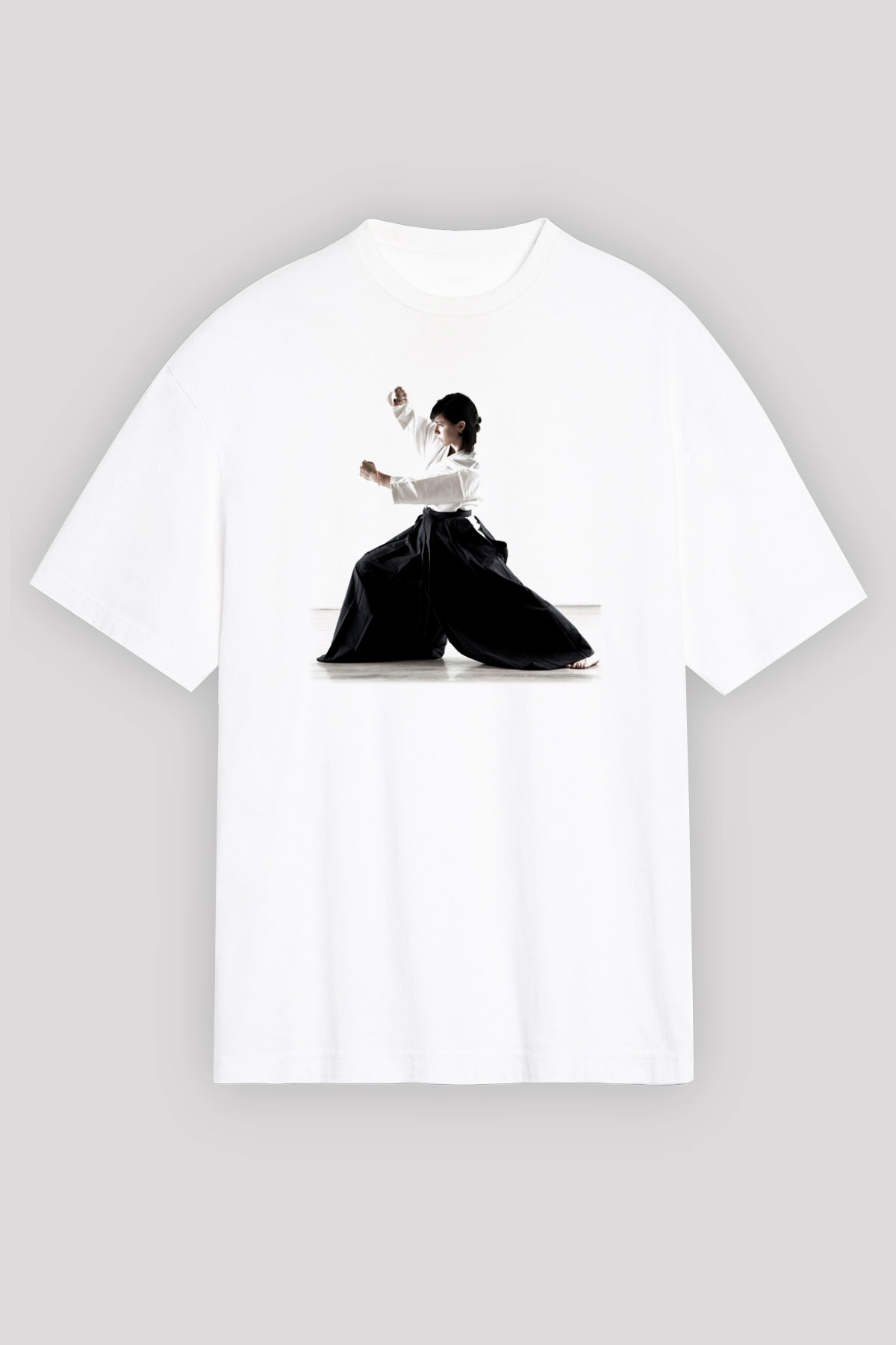 Aikido Beyaz Unisex Oversize Tişört T-Shirt
