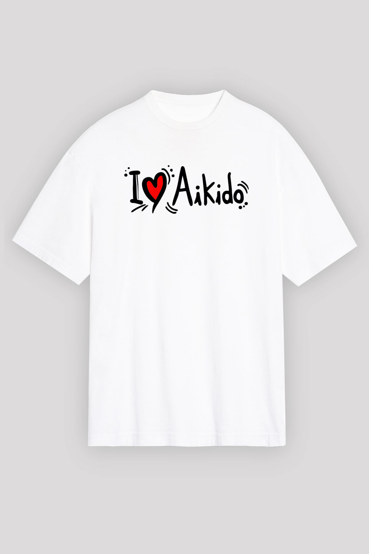 Aikido Beyaz Unisex Oversize Tişört T-Shirt