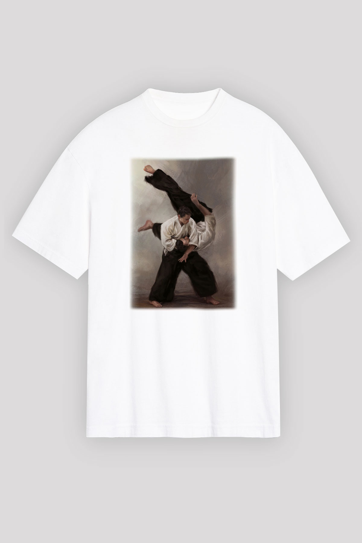 Aikido Beyaz Unisex Oversize Tişört T-Shirt