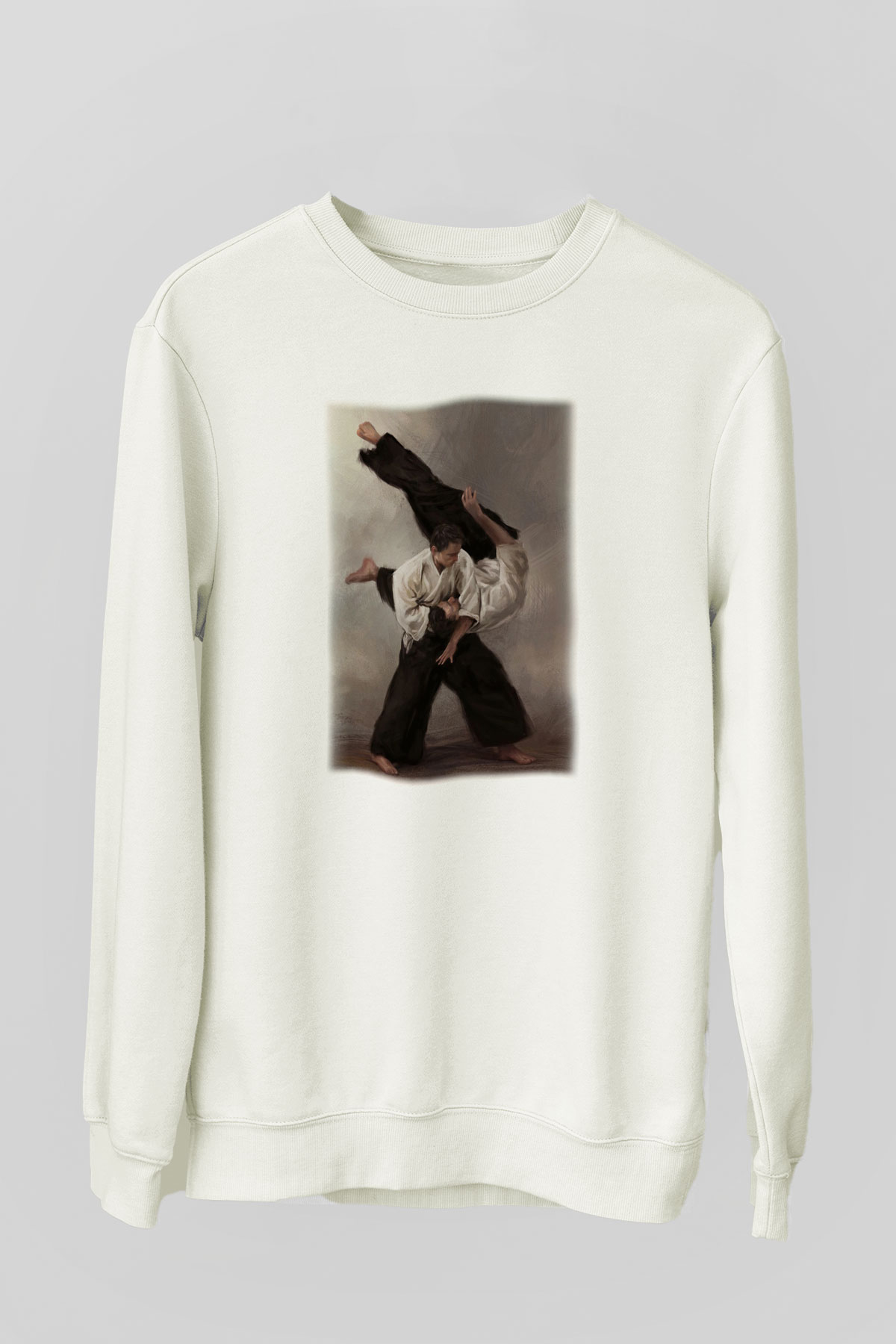 Aikido Beyaz Unisex Sweatshirt