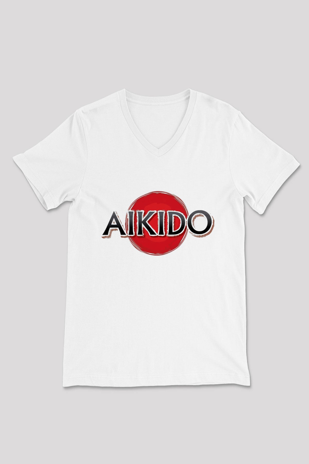Aikido Beyaz Unisex V Yaka Tişört