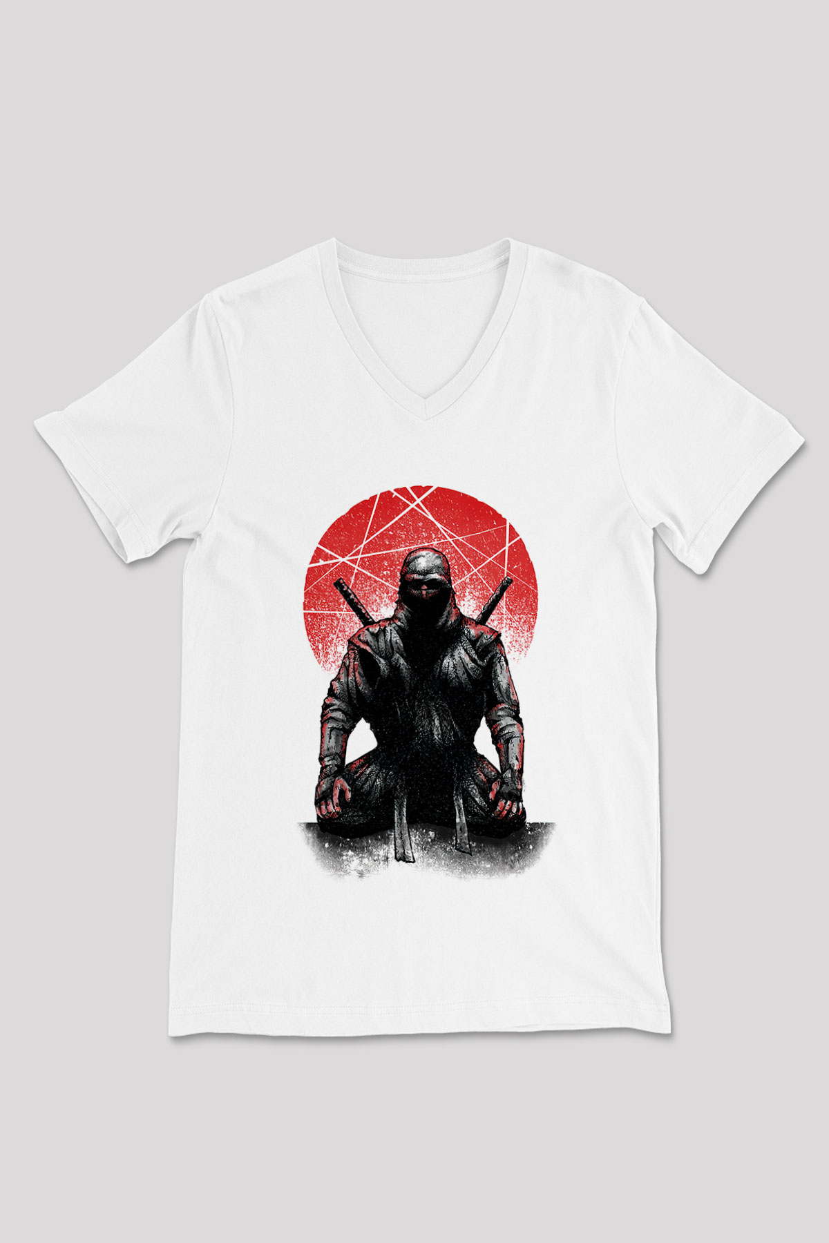 Aikido Beyaz Unisex V Yaka Tişört T-Shirt