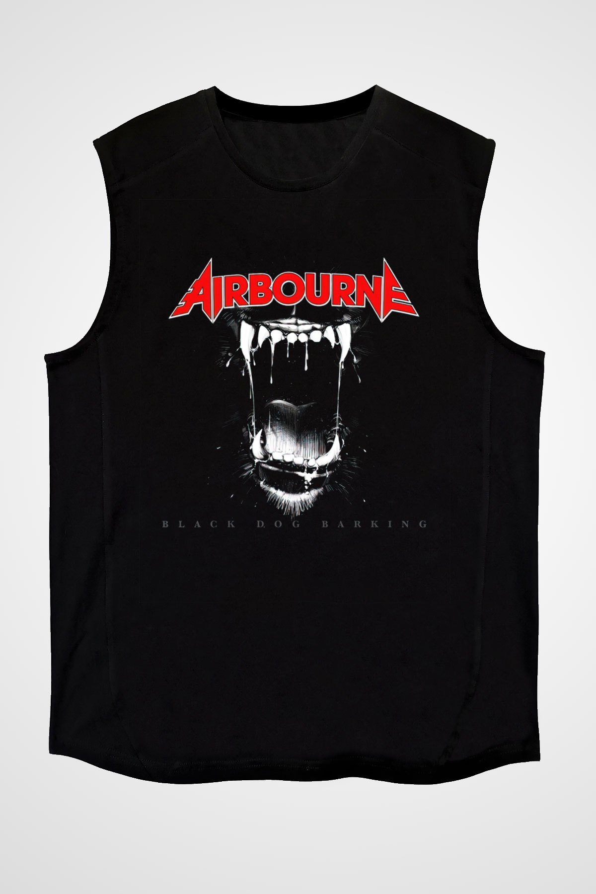 Airbourne Siyah Unisex Kolsuz Tişört