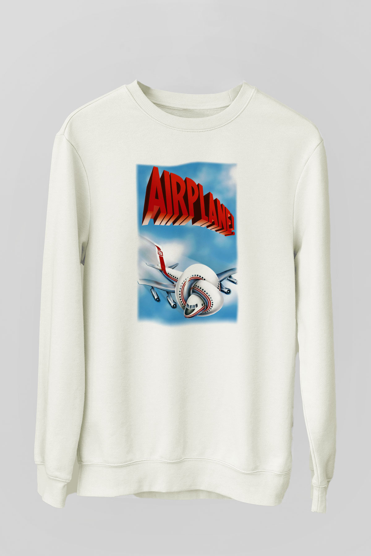 Airplane Beyaz Unisex Sweatshirt
