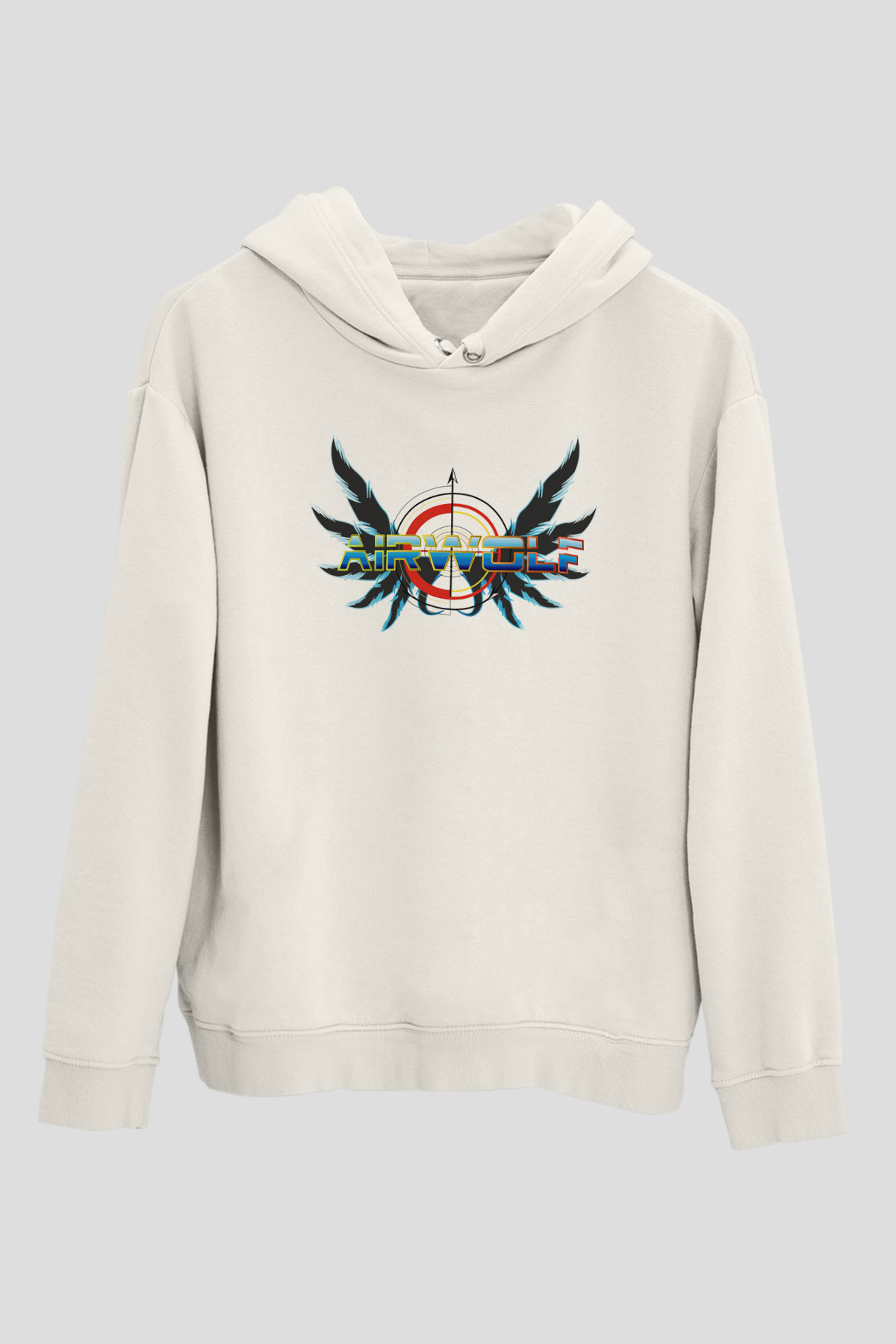 Airwolf Beyaz Unisex Kapşonlu Sweatshirt