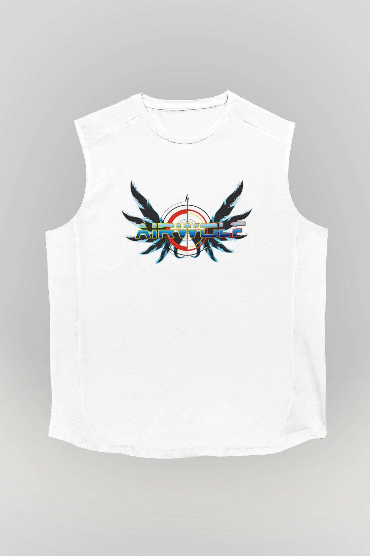 Airwolf Beyaz Unisex Kolsuz Tişört