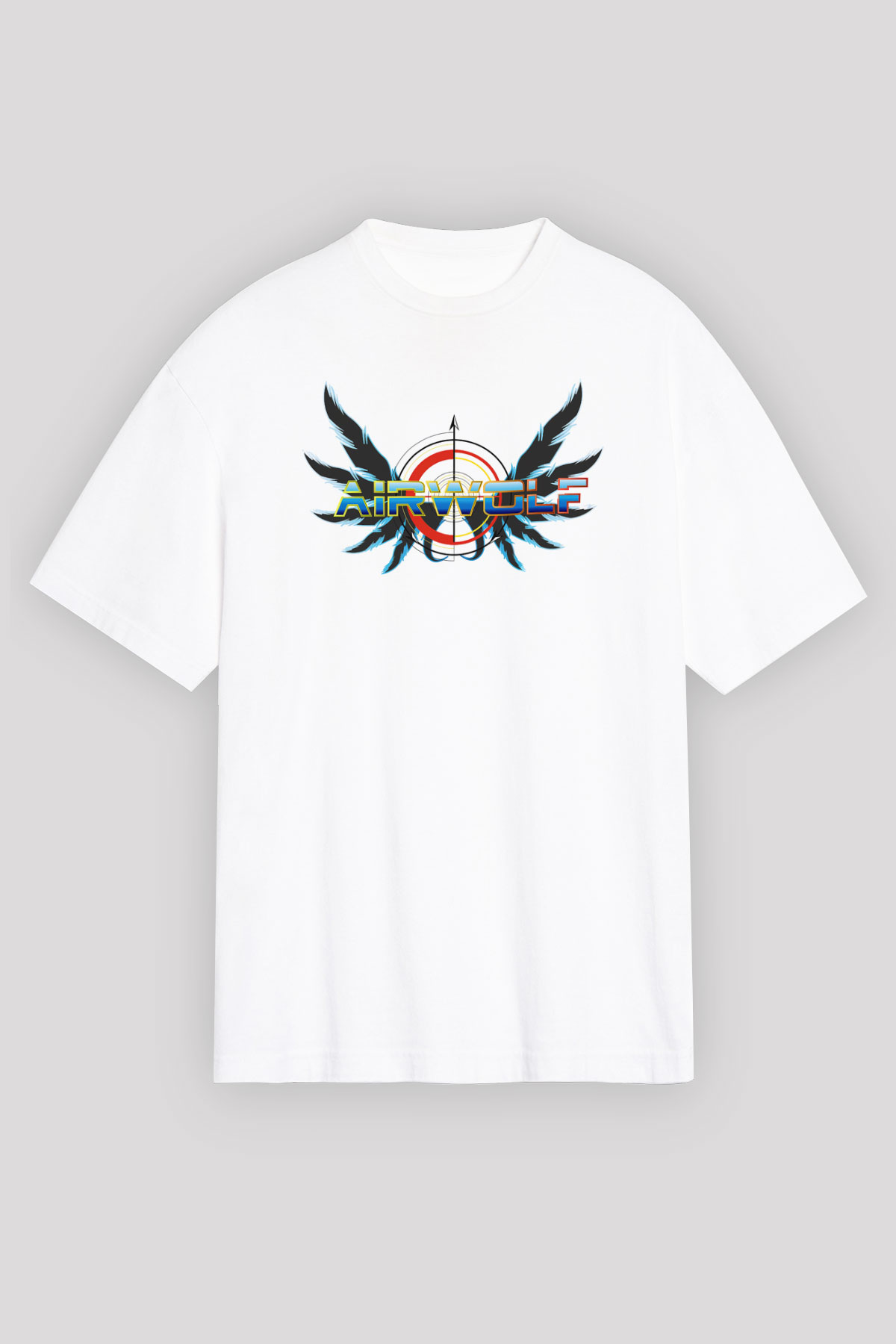 Airwolf Beyaz Unisex Oversize Tişört