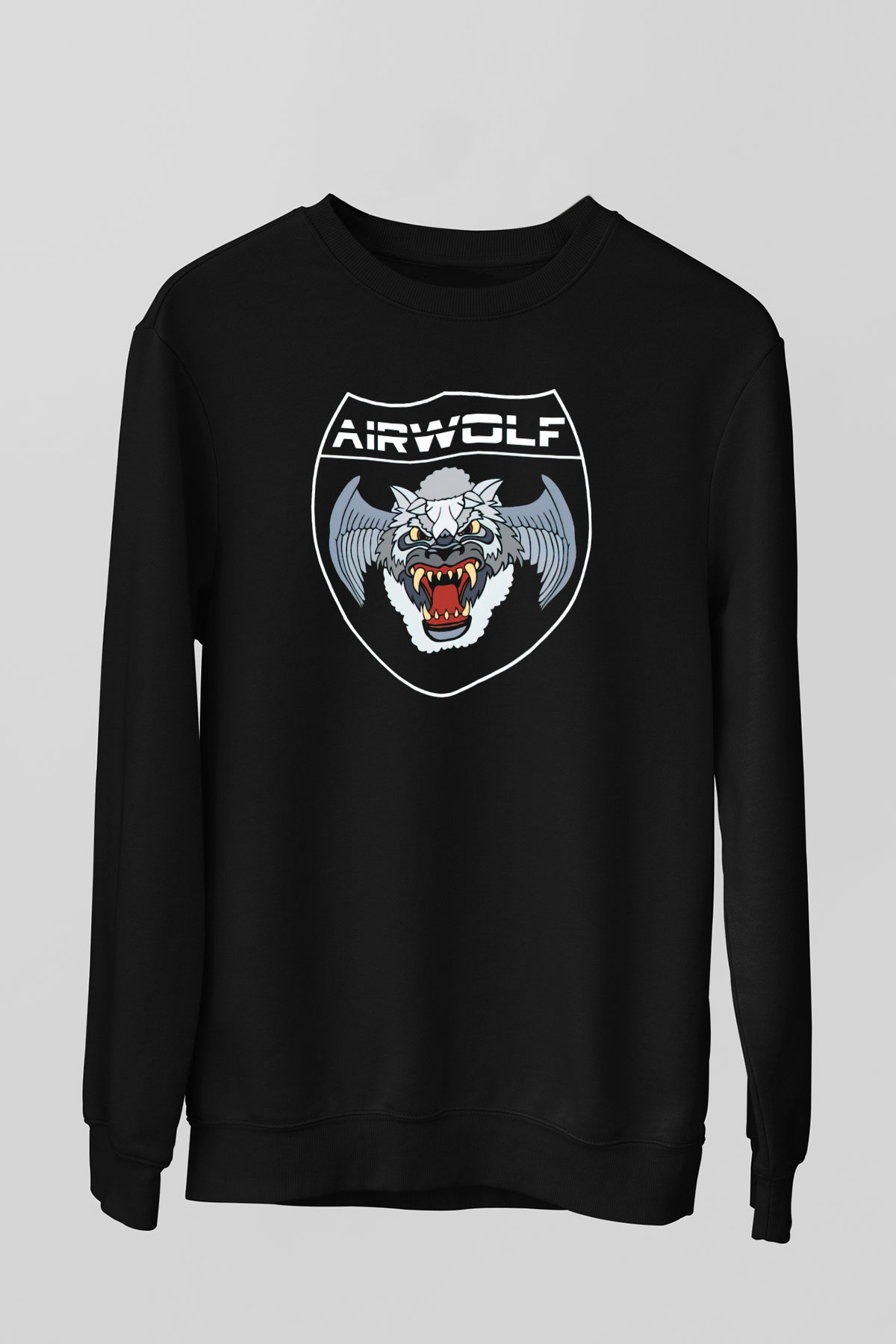 Airwolf Siyah Unisex  Sweatshirt