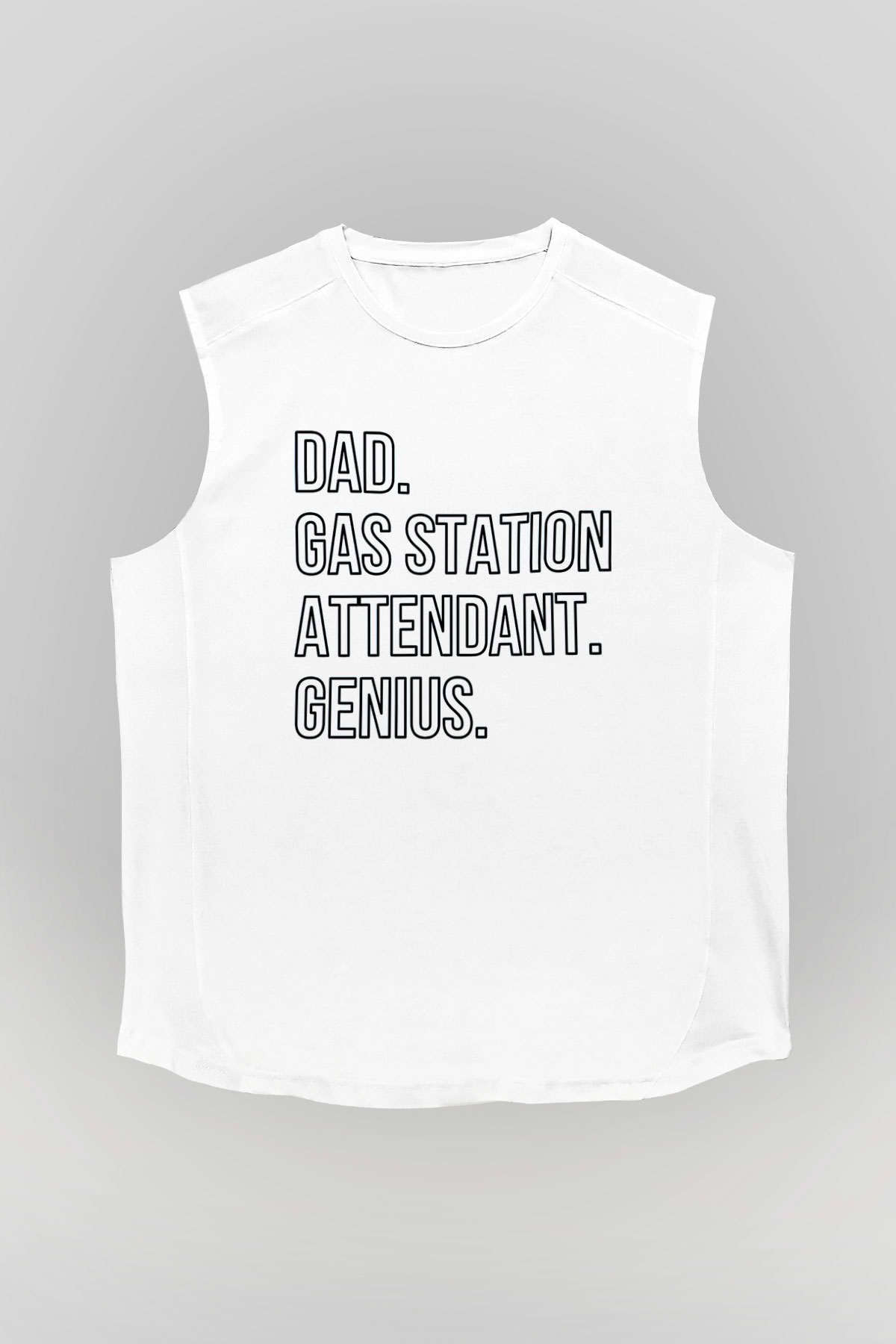 Akaryakıt Beyaz Unisex Kolsuz Tişört