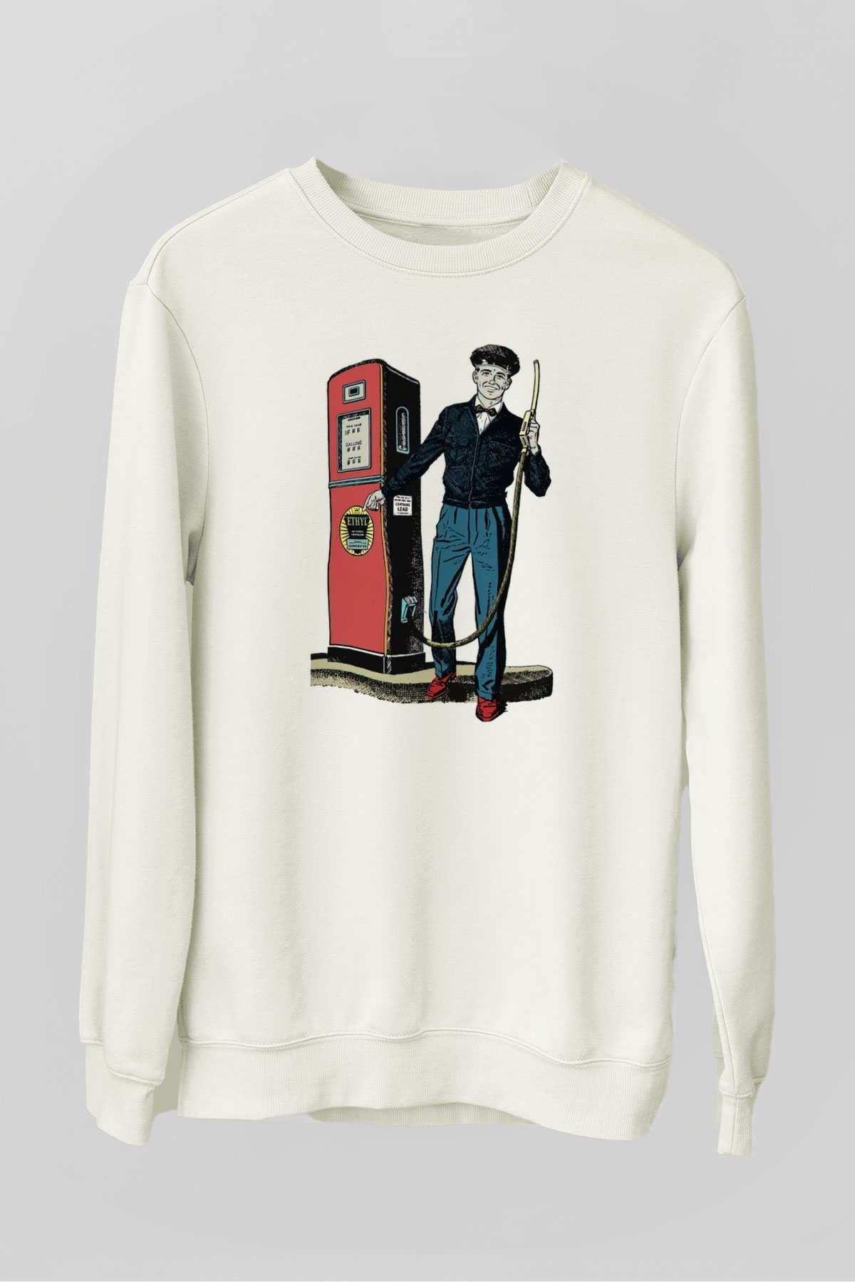 Akaryakıt Beyaz Unisex Sweatshirt