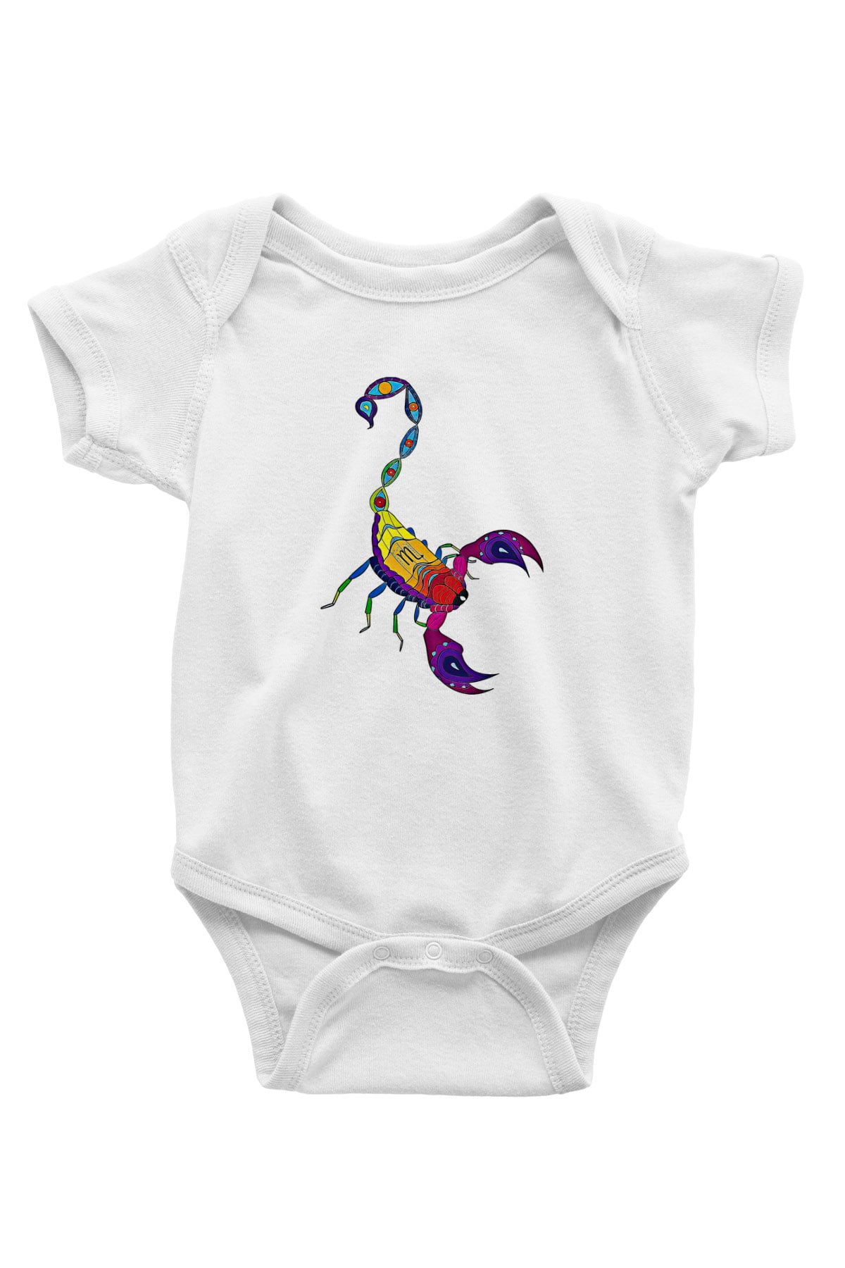 Akrep Burcu Baskılı Beyaz Unisex Bebek Body - Zıbın
