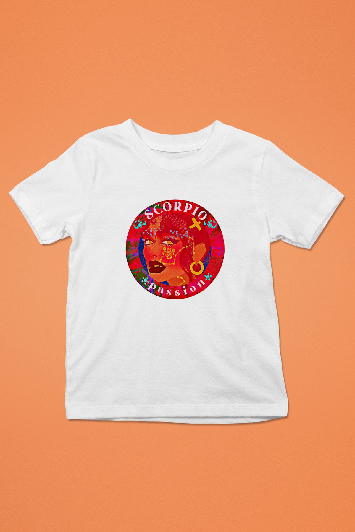 Akrep Burcu Baskılı Beyaz Unisex Beyaz Çocuk Tişört - Tshirt