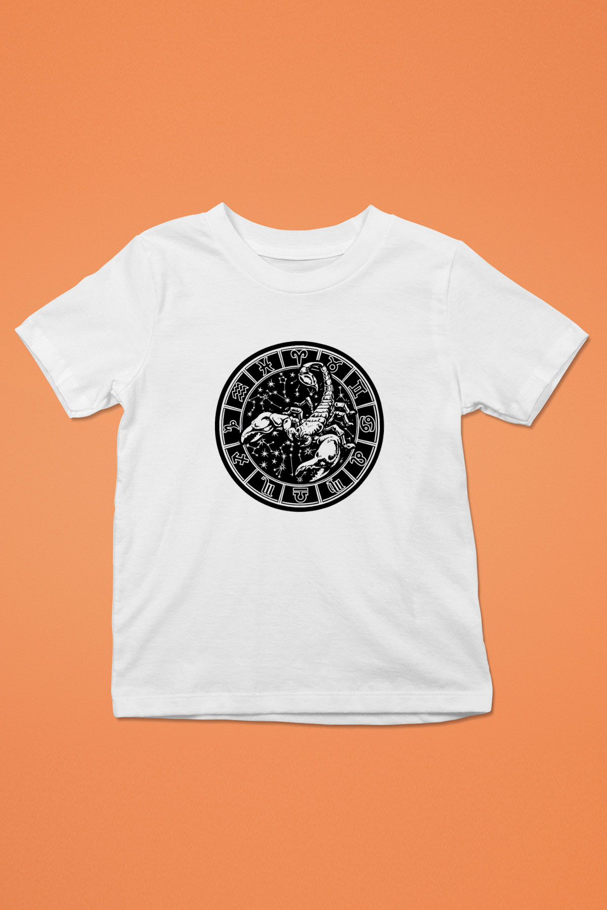 Akrep Burcu Baskılı Beyaz Unisex Beyaz Çocuk Tişört - Tshirt