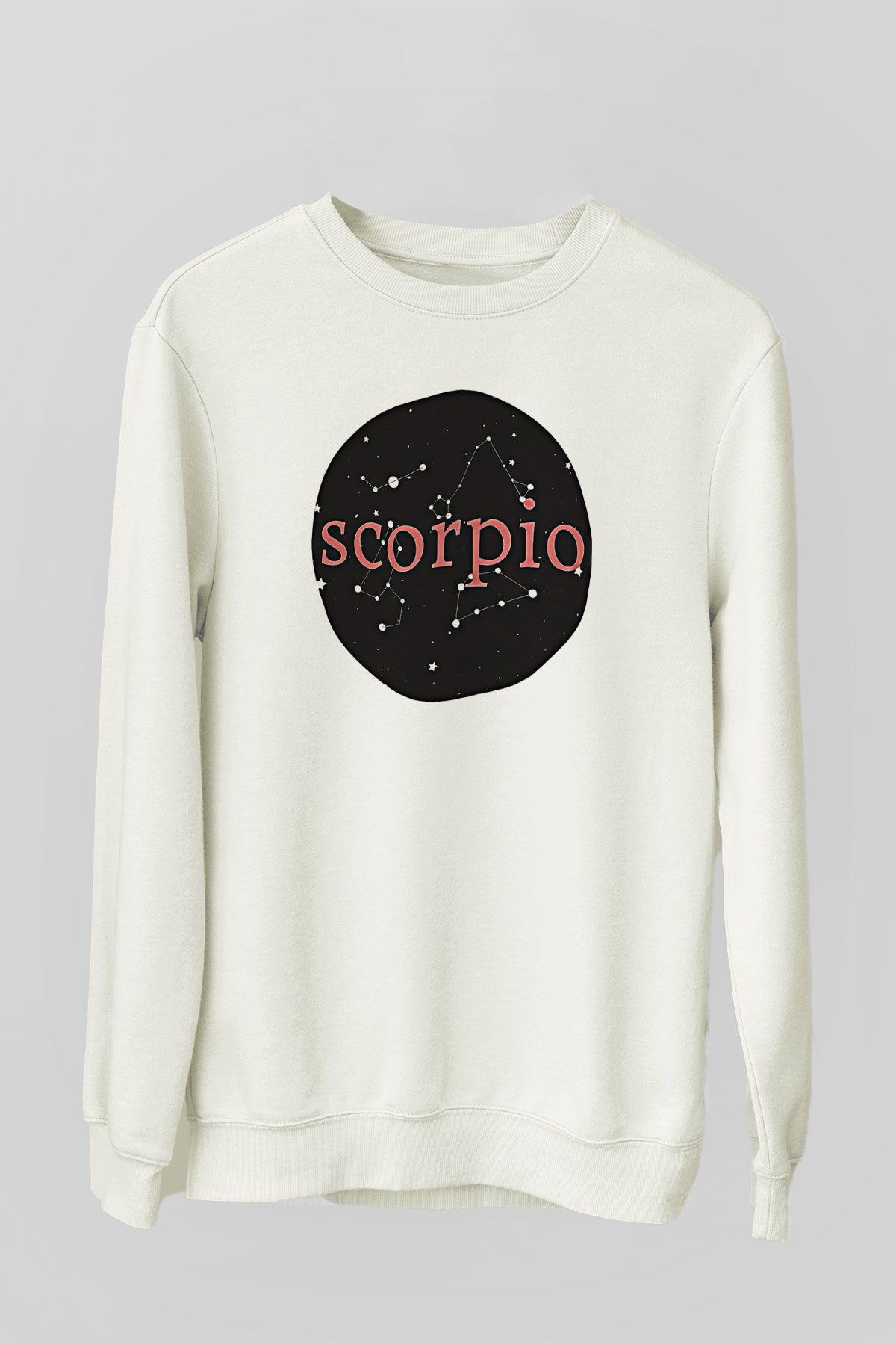 Akrep Burcu Baskılı Beyaz Unisex Sweatshirt