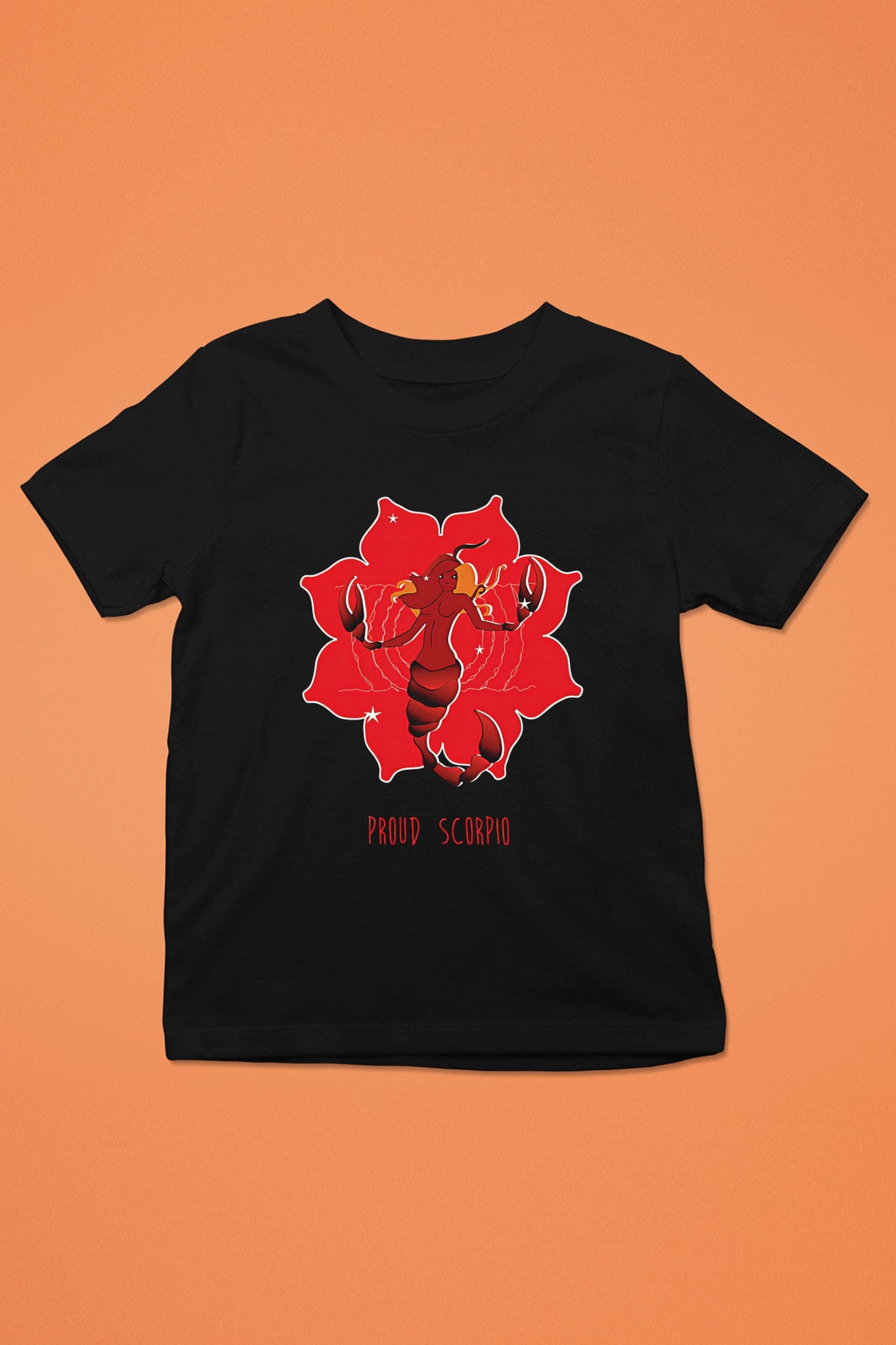 Akrep Burcu Baskılı Unisex Siyah Çocuk Tişört - Tshirt