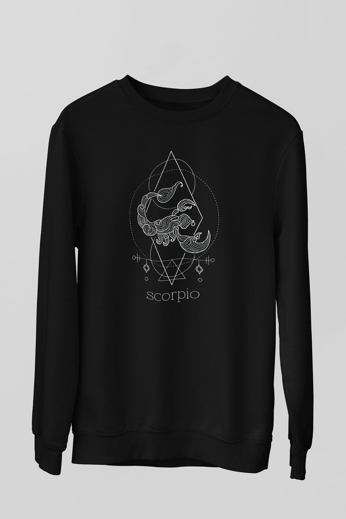 Akrep Burcu Baskılı Unisex Siyah Sweatshirt