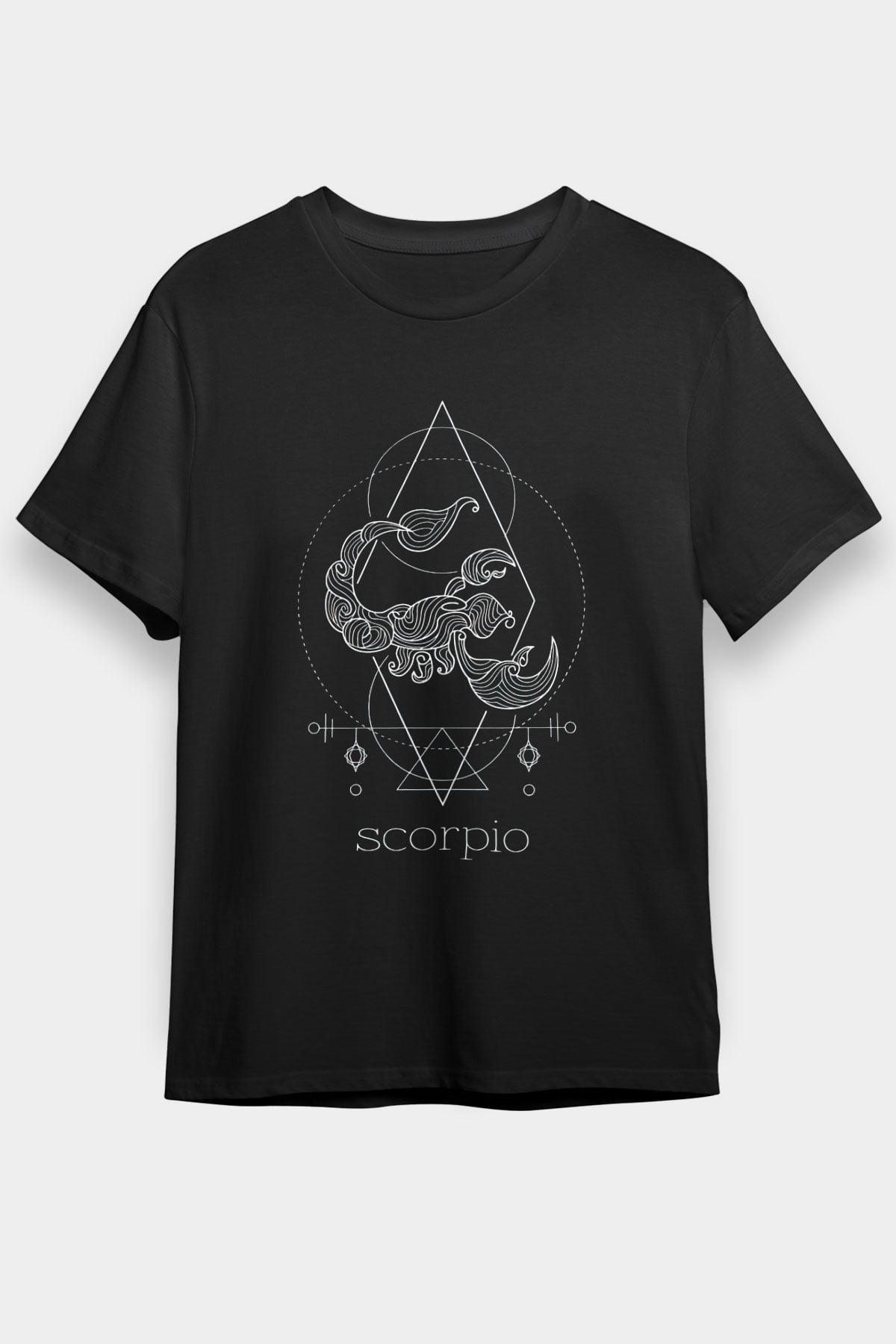 Akrep Burcu Baskılı Unisex Siyah Tişört - Tshirt