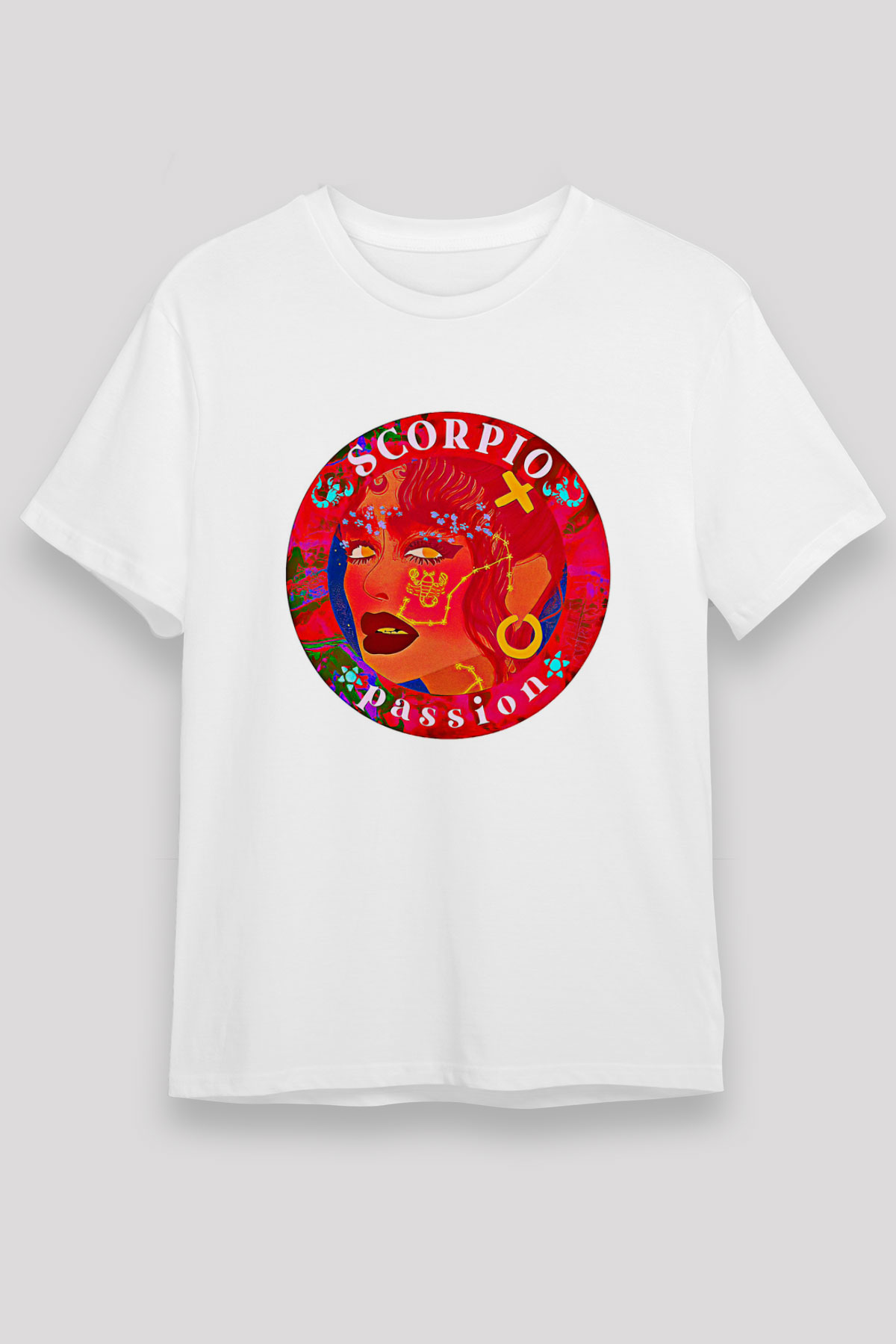 Akrep Burcu Unisex Baskılı Beyaz Tişört - Tshirt