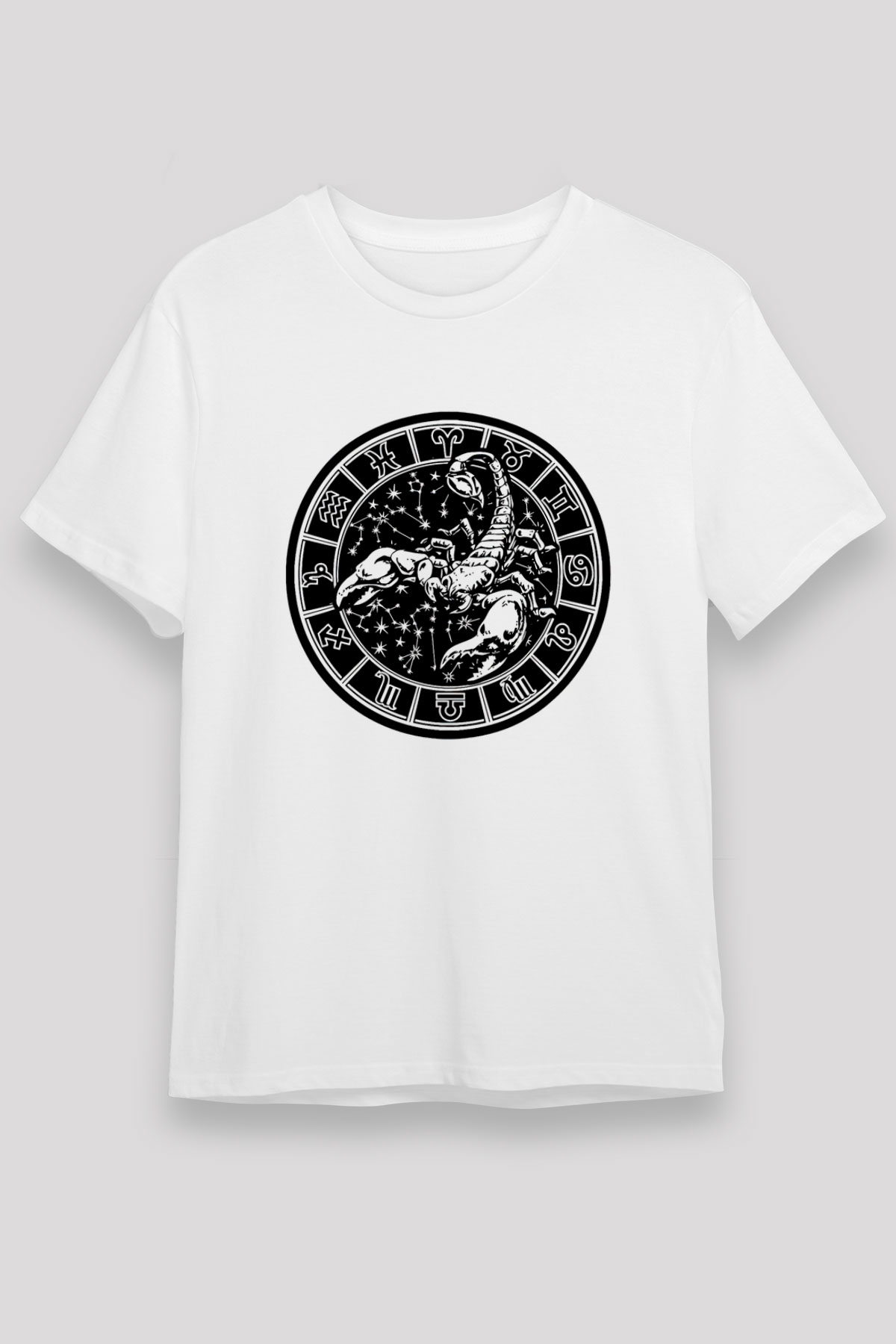 Akrep Burcu Unisex Baskılı Beyaz Tişört - Tshirt