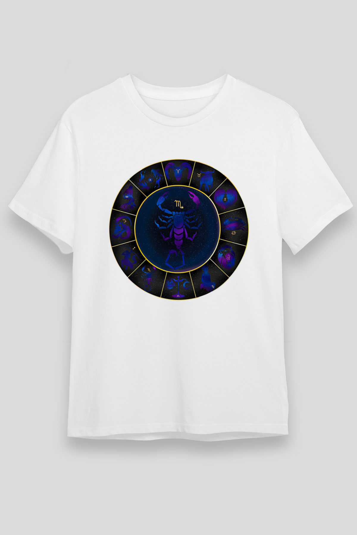 Akrep Burcu Unisex Baskılı Beyaz Tişört - Tshirt