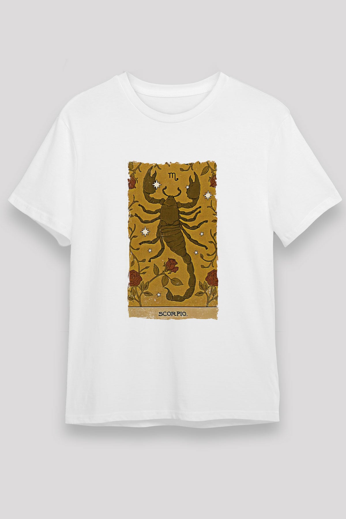 Akrep Burcu Unisex Baskılı Beyaz Tişört - Tshirt