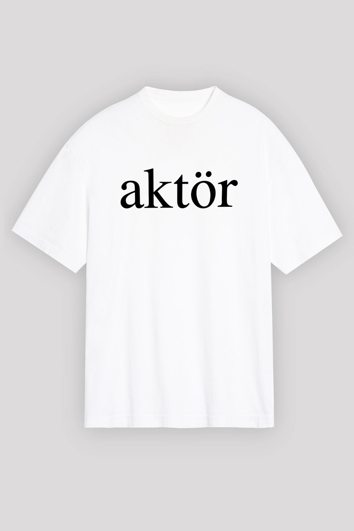 Aktör Beyaz Unisex Oversize Tişört T-Shirt