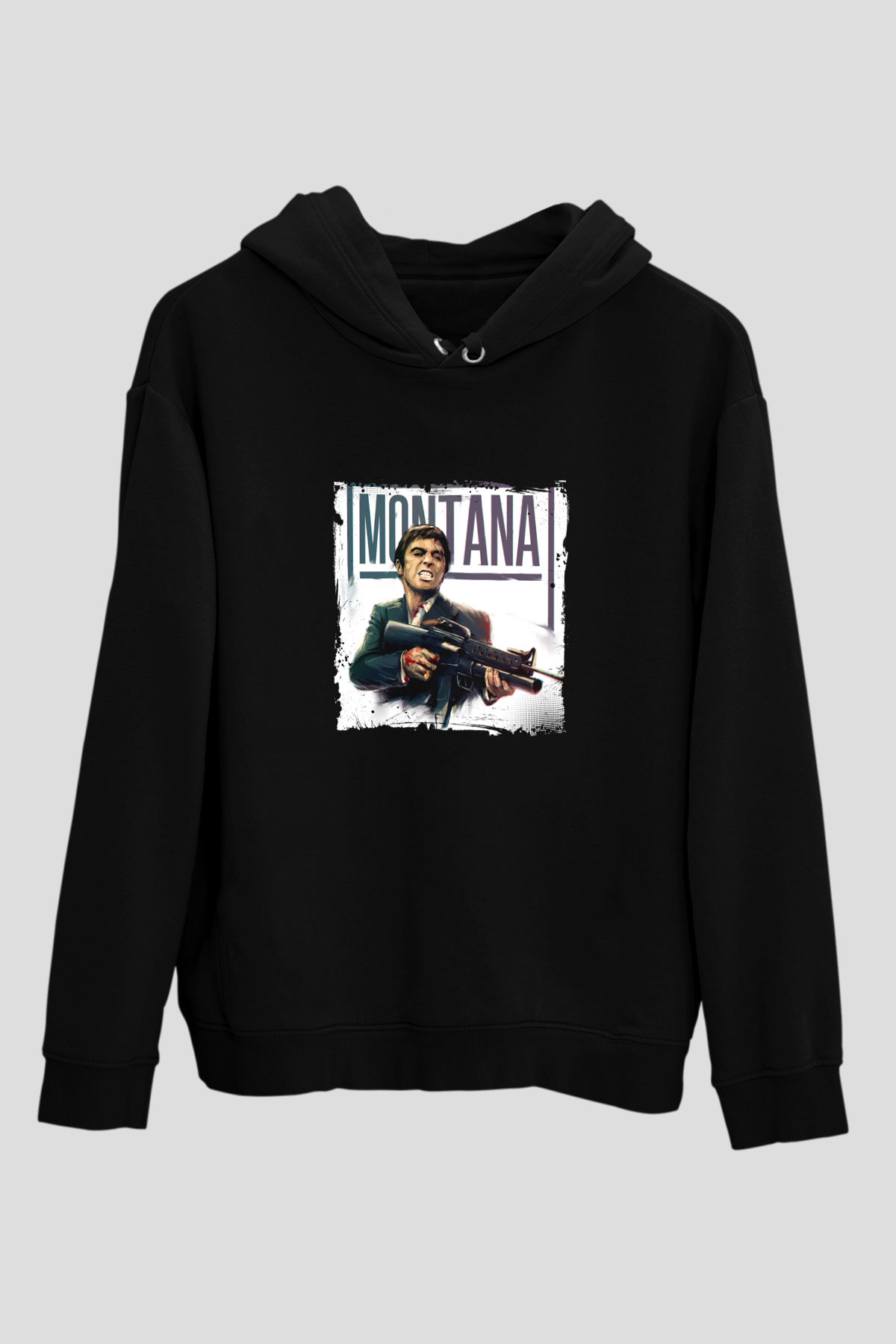 Al Pacino Baskılı Unisex Siyah Hoodie