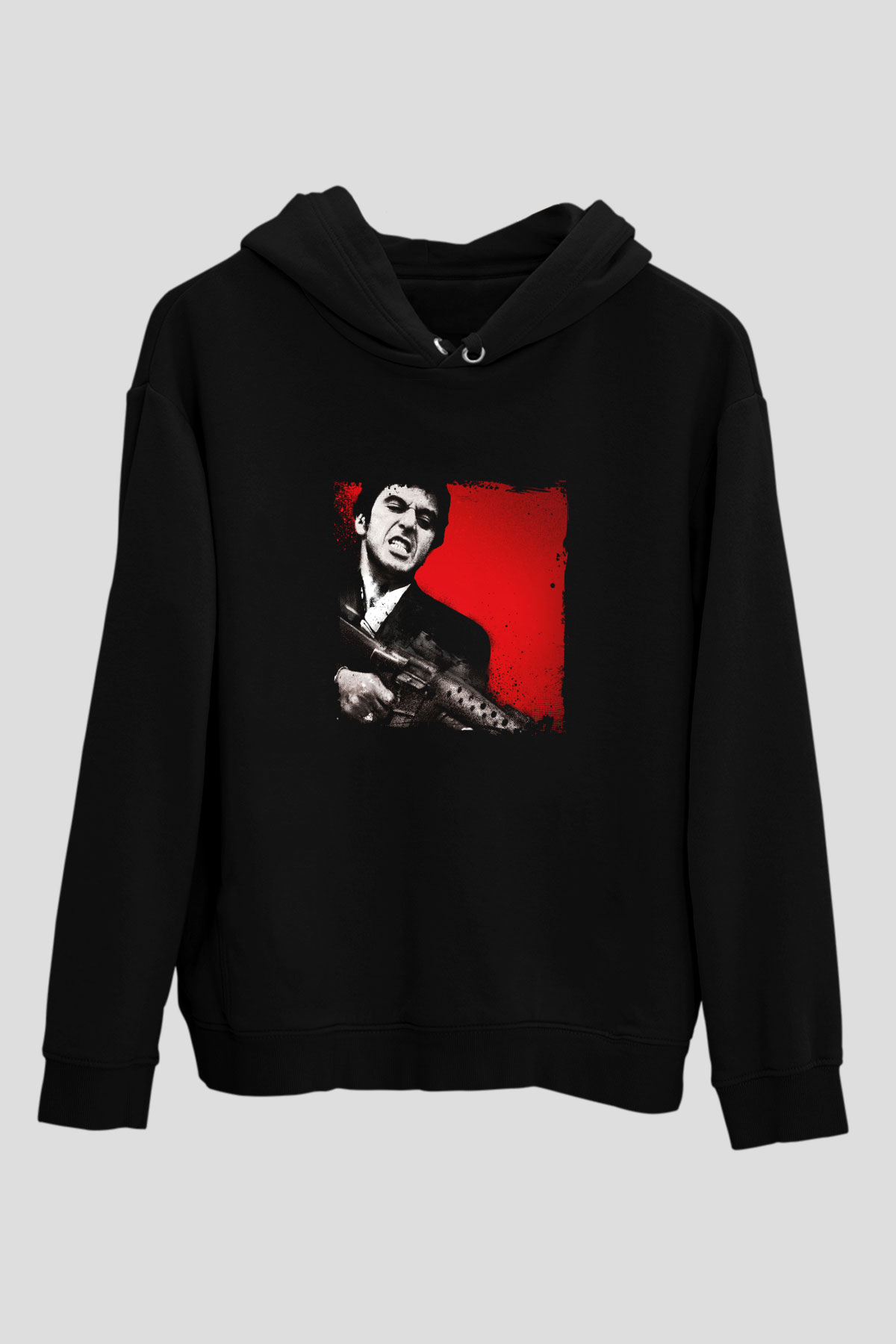 Al Pacino Baskılı Unisex Siyah Hoodie