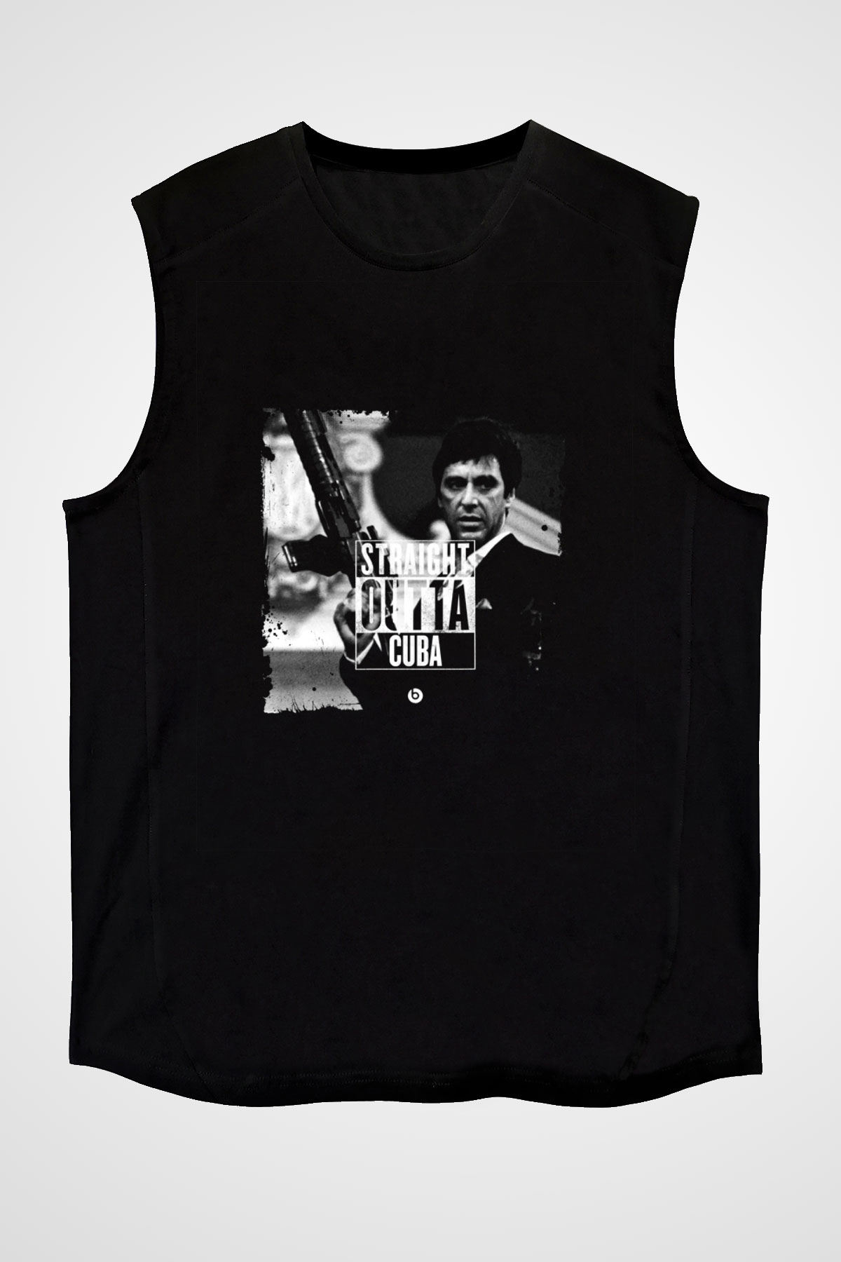 Al Pacino Baskılı Unisex Siyah Kolsuz Tişört